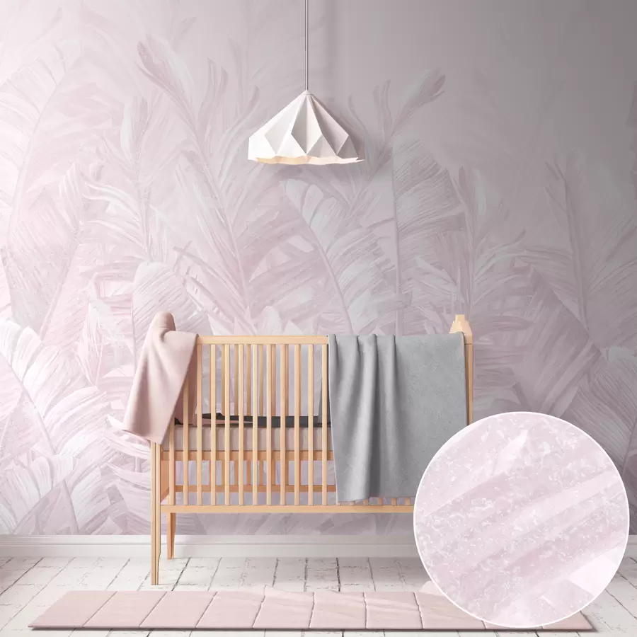 Carta da parati Tropici della Foresta Foglie rosa tropicali di tendenza n. u98951v1