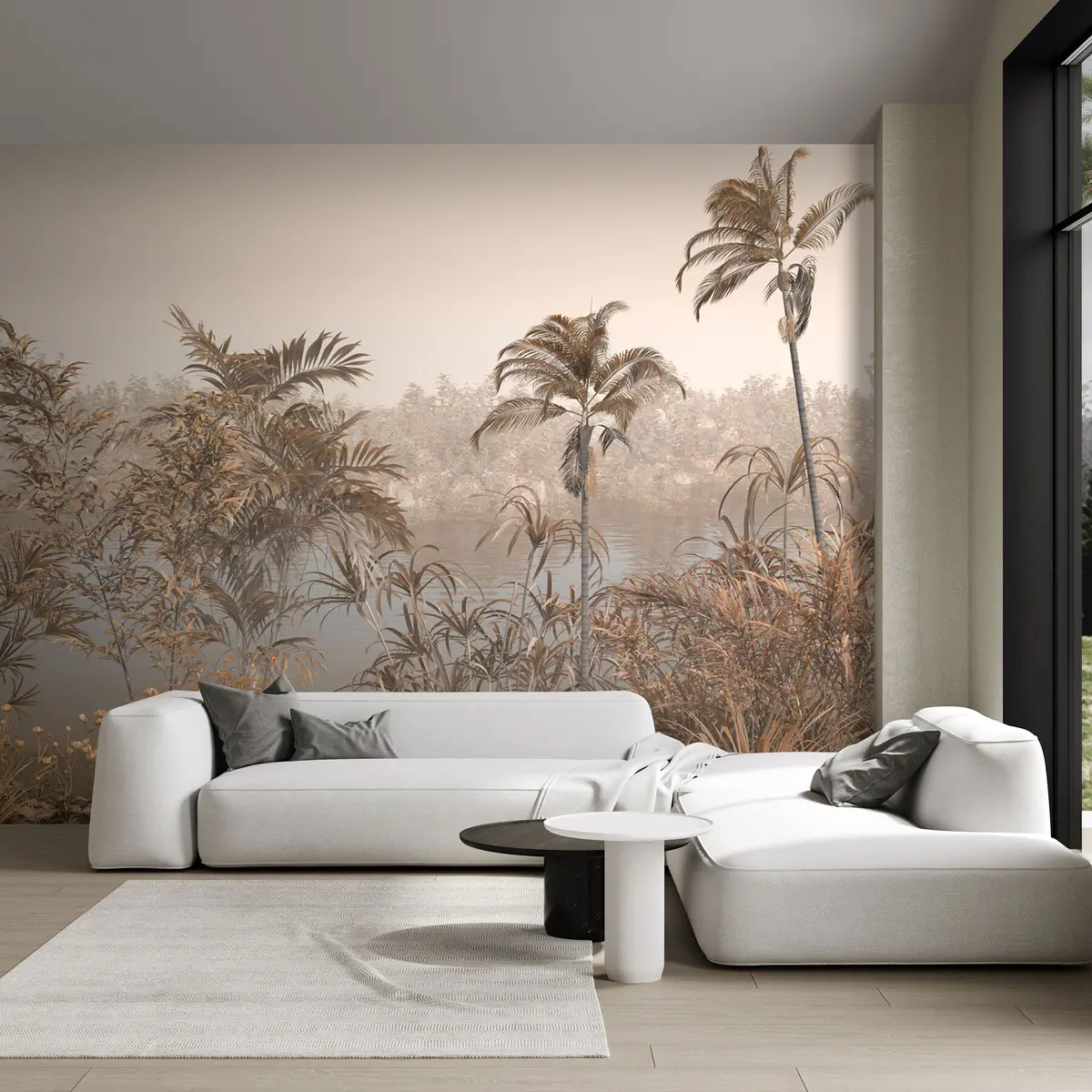 carta da parati Alberi e foglie tropicali nr. u98929