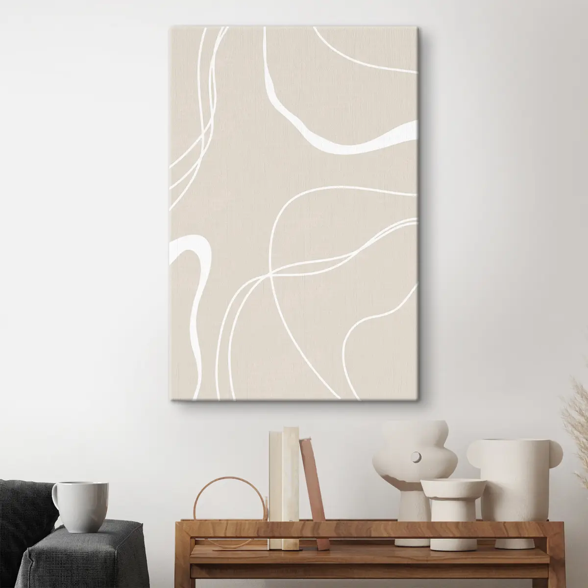 carta da parati Curve astratte su uno sfondo morbido nr. s36489