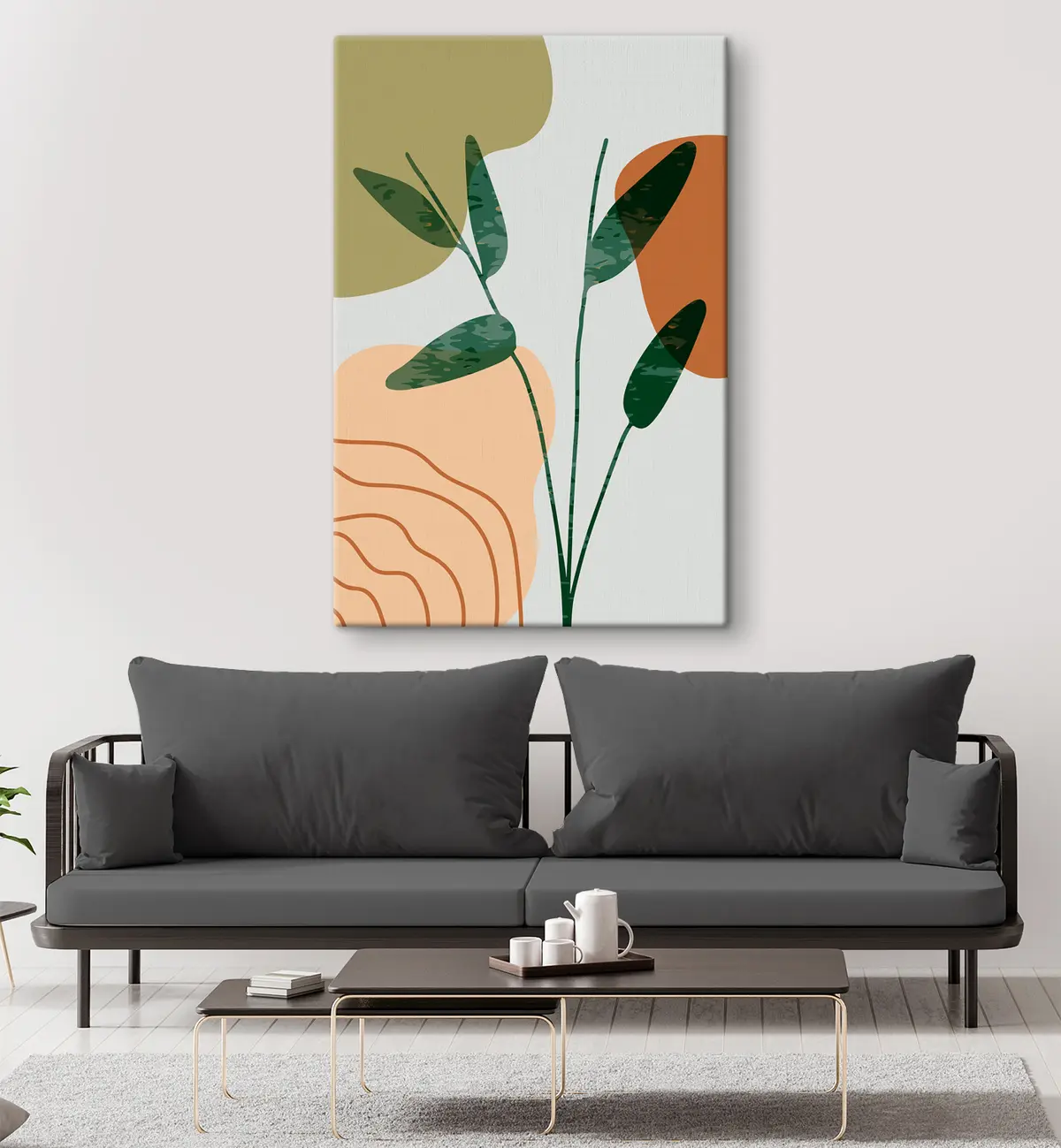 carta da parati Verde astratto in colori tenui nr. s36712