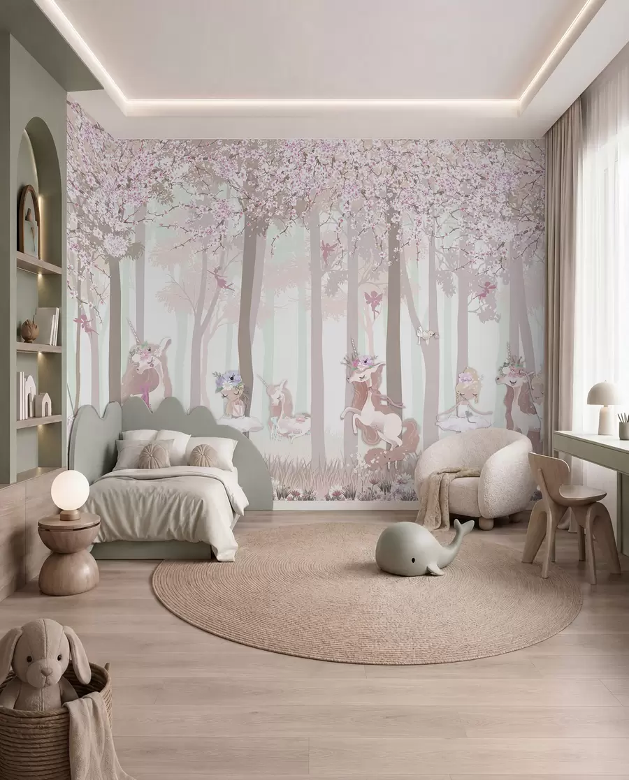 carta da parati Principesse nel bosco fiorito nr. u98694