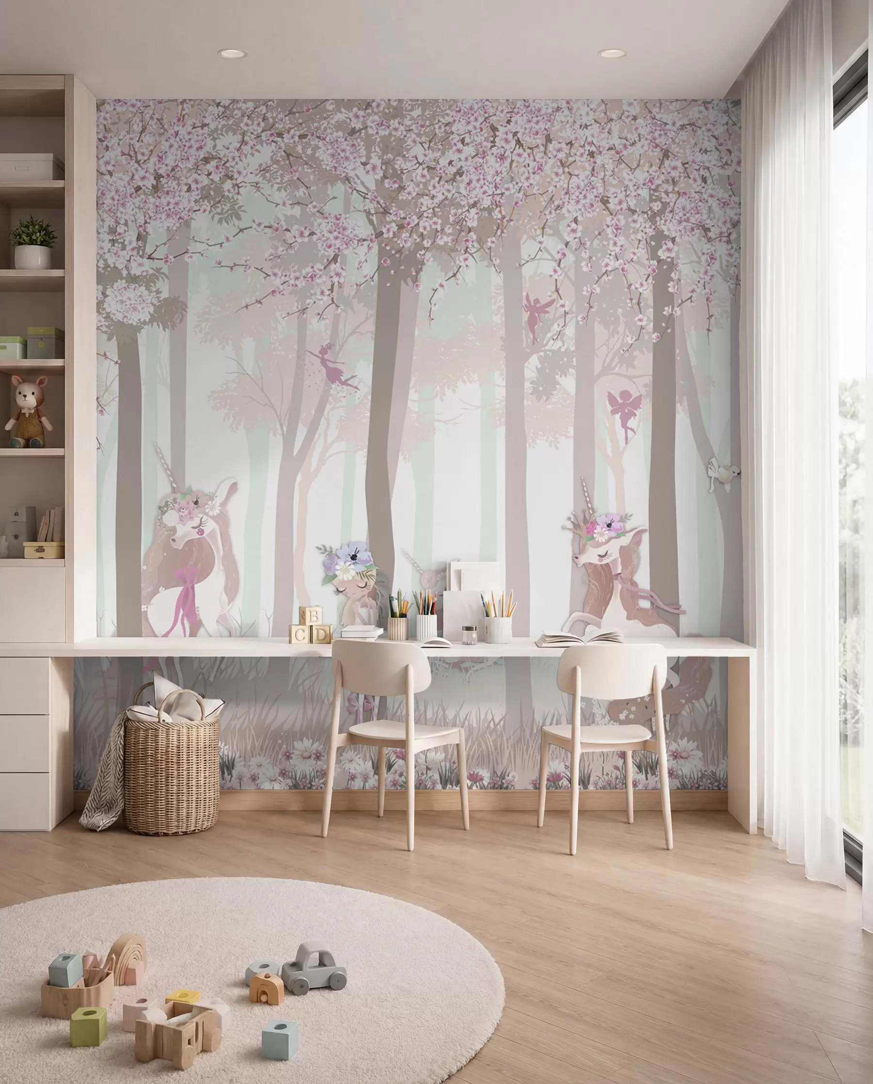 carta da parati Principesse nel bosco fiorito nr. u98694