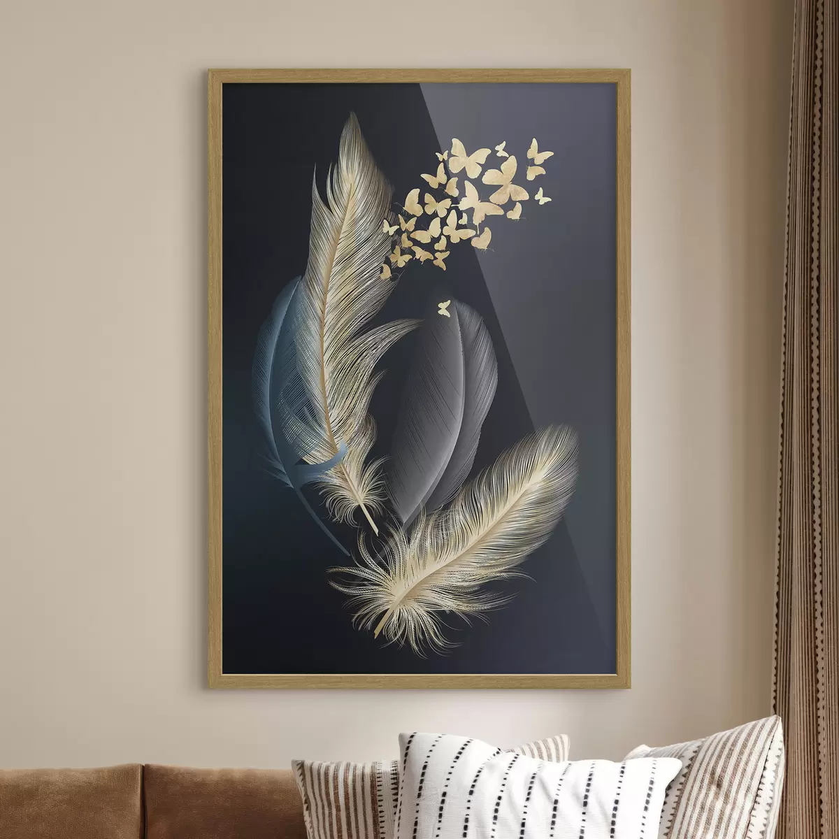 Poster Piume e farfalle f03899
