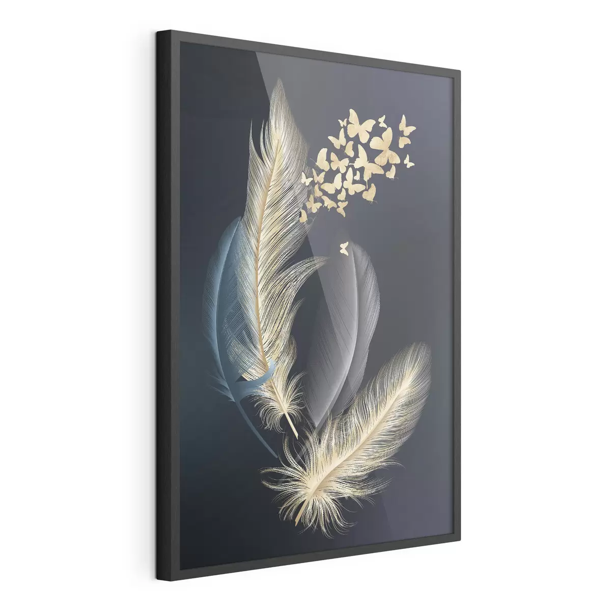Poster Piume e farfalle f03899