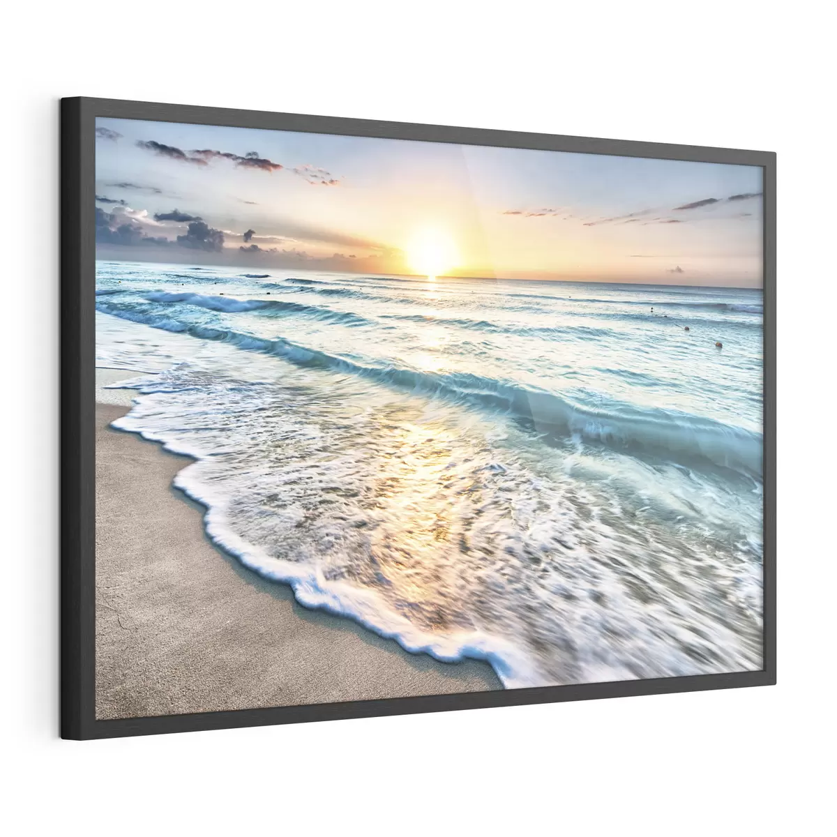Poster Tramonto sulle onde tranquille dell'oceano f08091