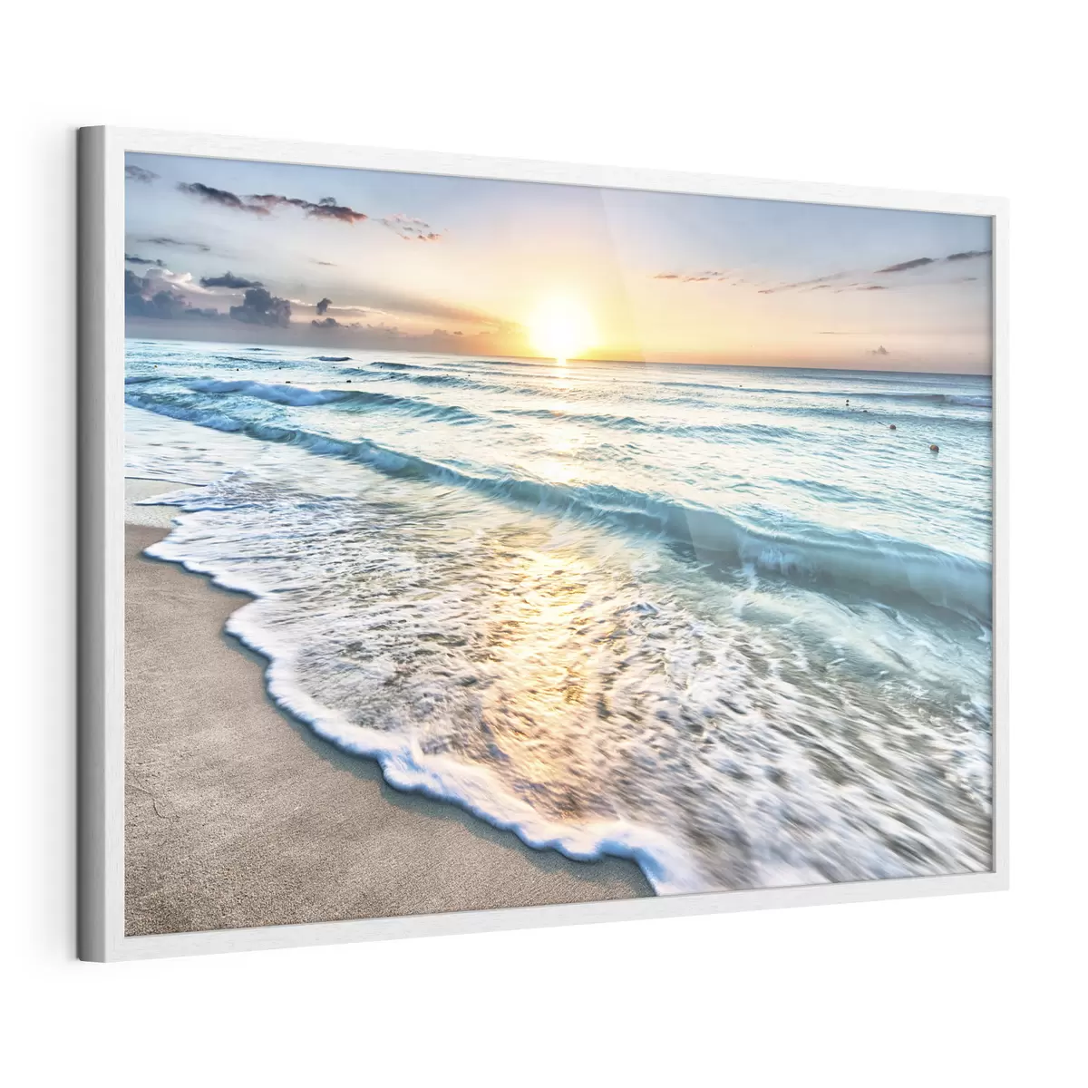 Poster Tramonto sulle onde tranquille dell'oceano f08091