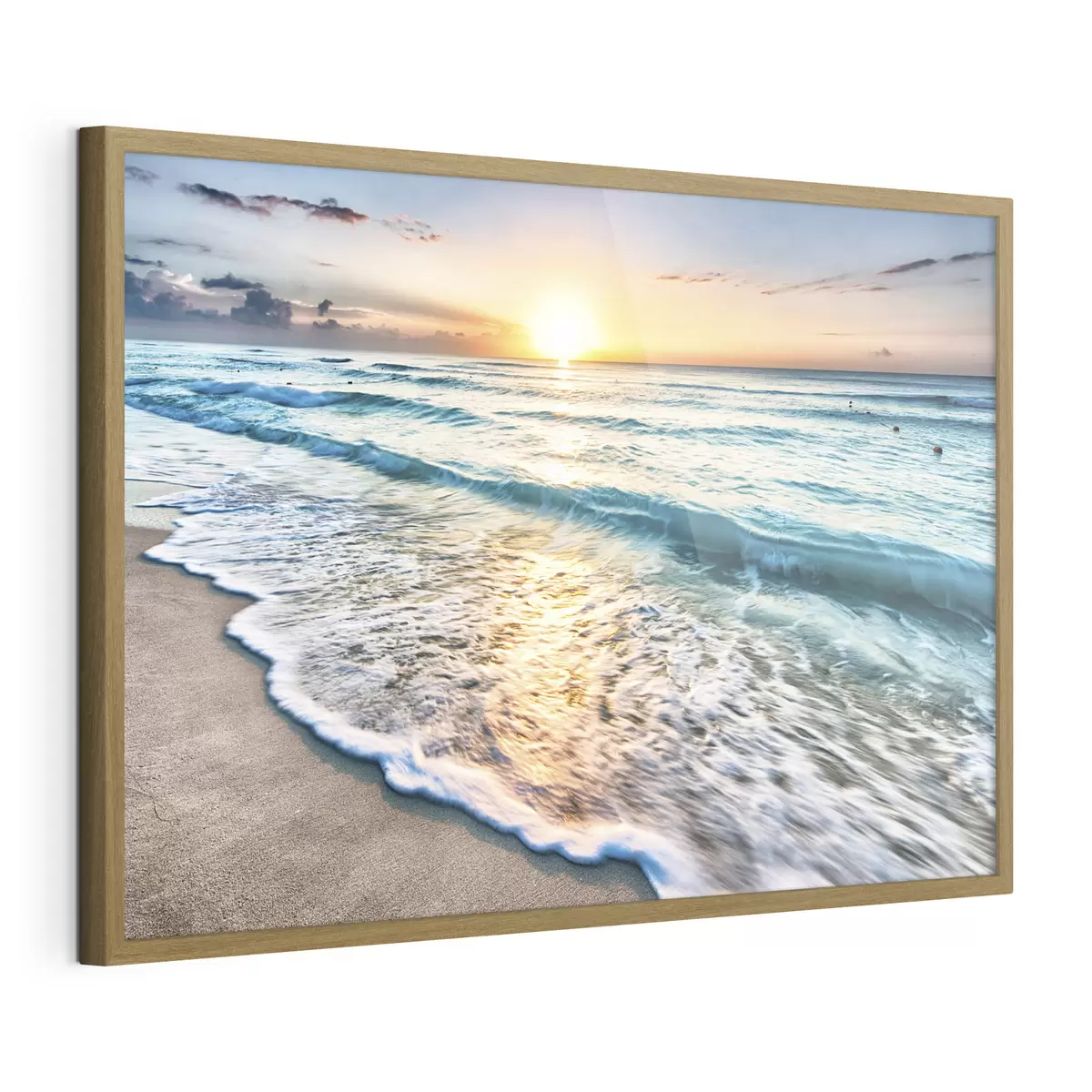 Poster Tramonto sulle onde tranquille dell'oceano f08091