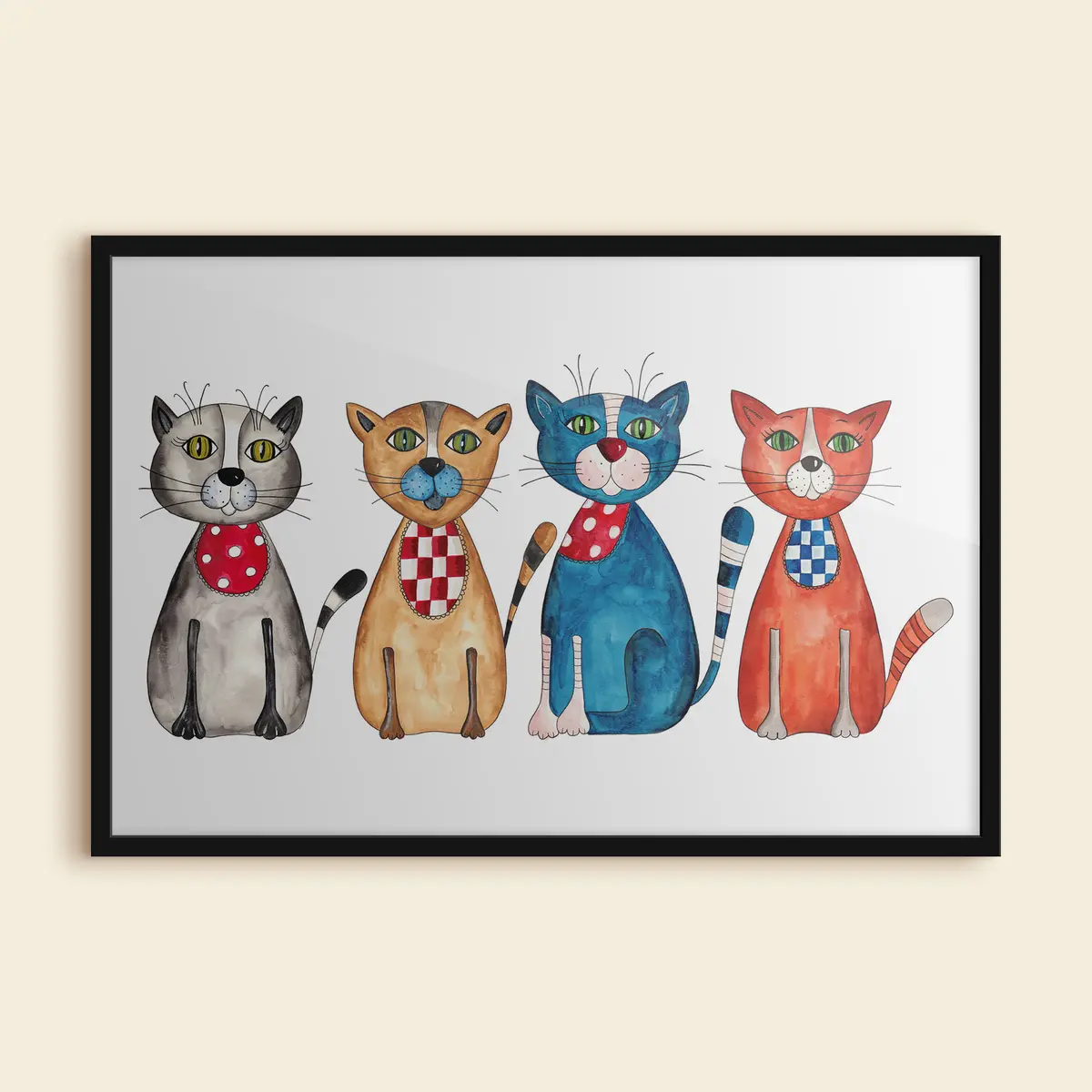 Poster Gatti colorati con espressioni affascinanti f08754