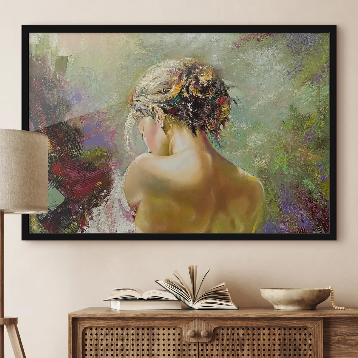 Poster Bellezza riflessiva in colori tenui f27105