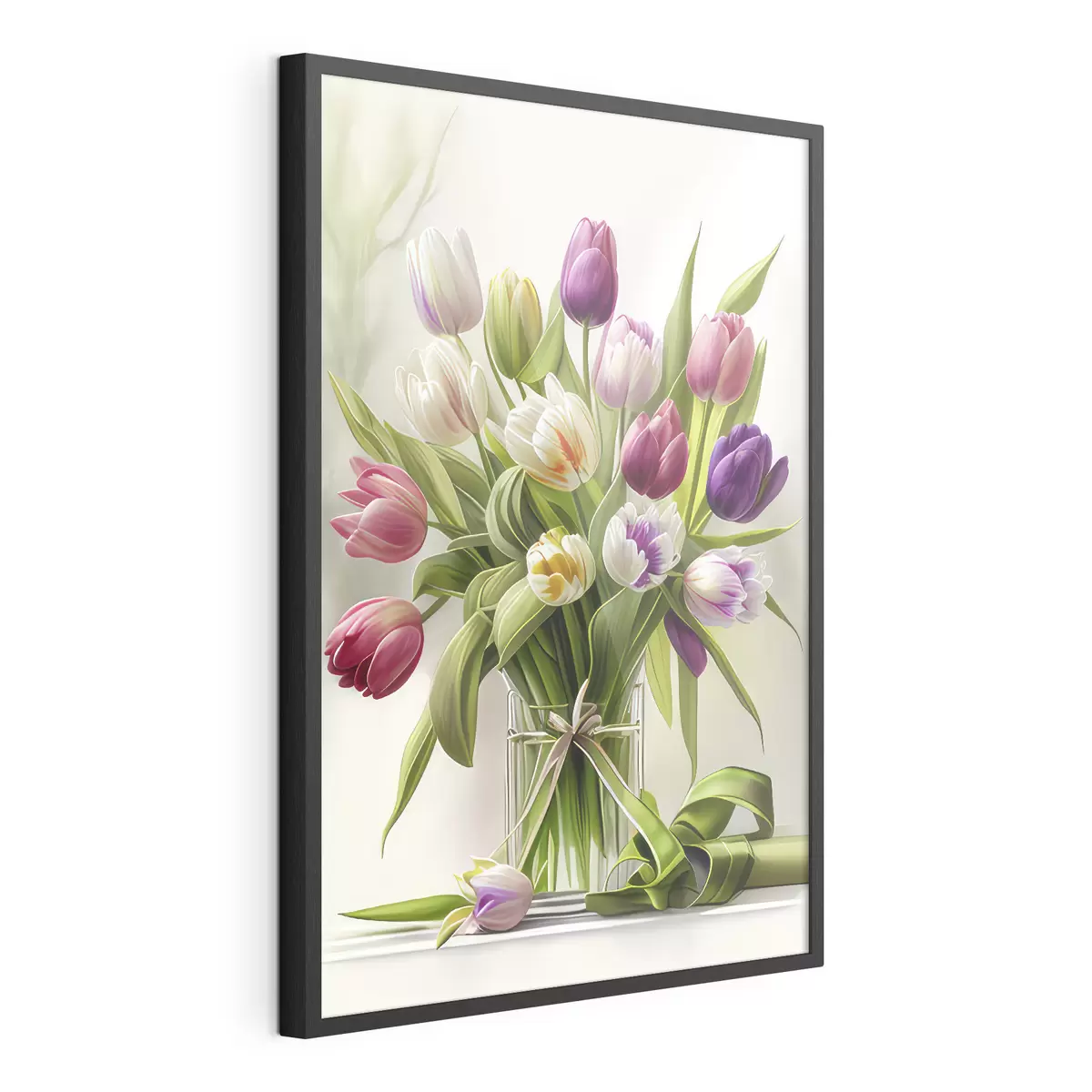 Poster Tulipani colorati in un vaso di vetro f31219