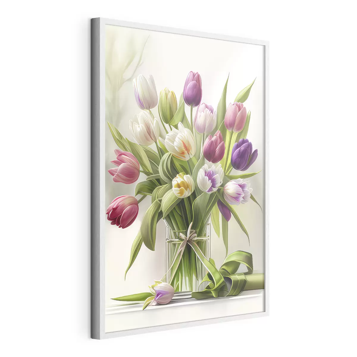 Poster Tulipani colorati in un vaso di vetro f31219