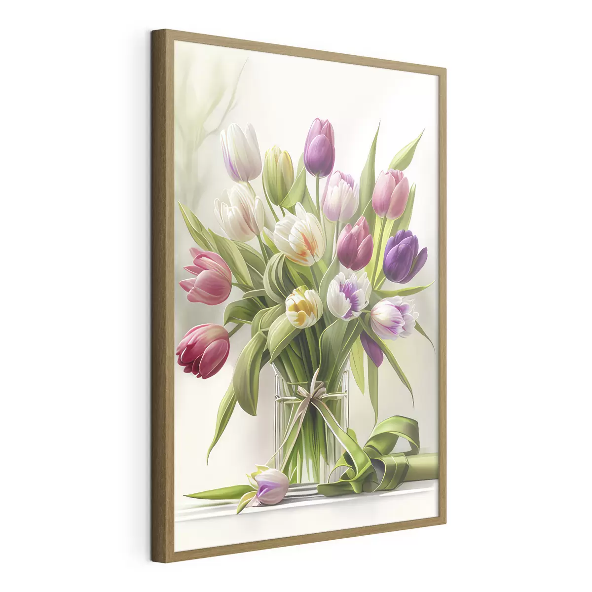 Poster Tulipani colorati in un vaso di vetro f31219