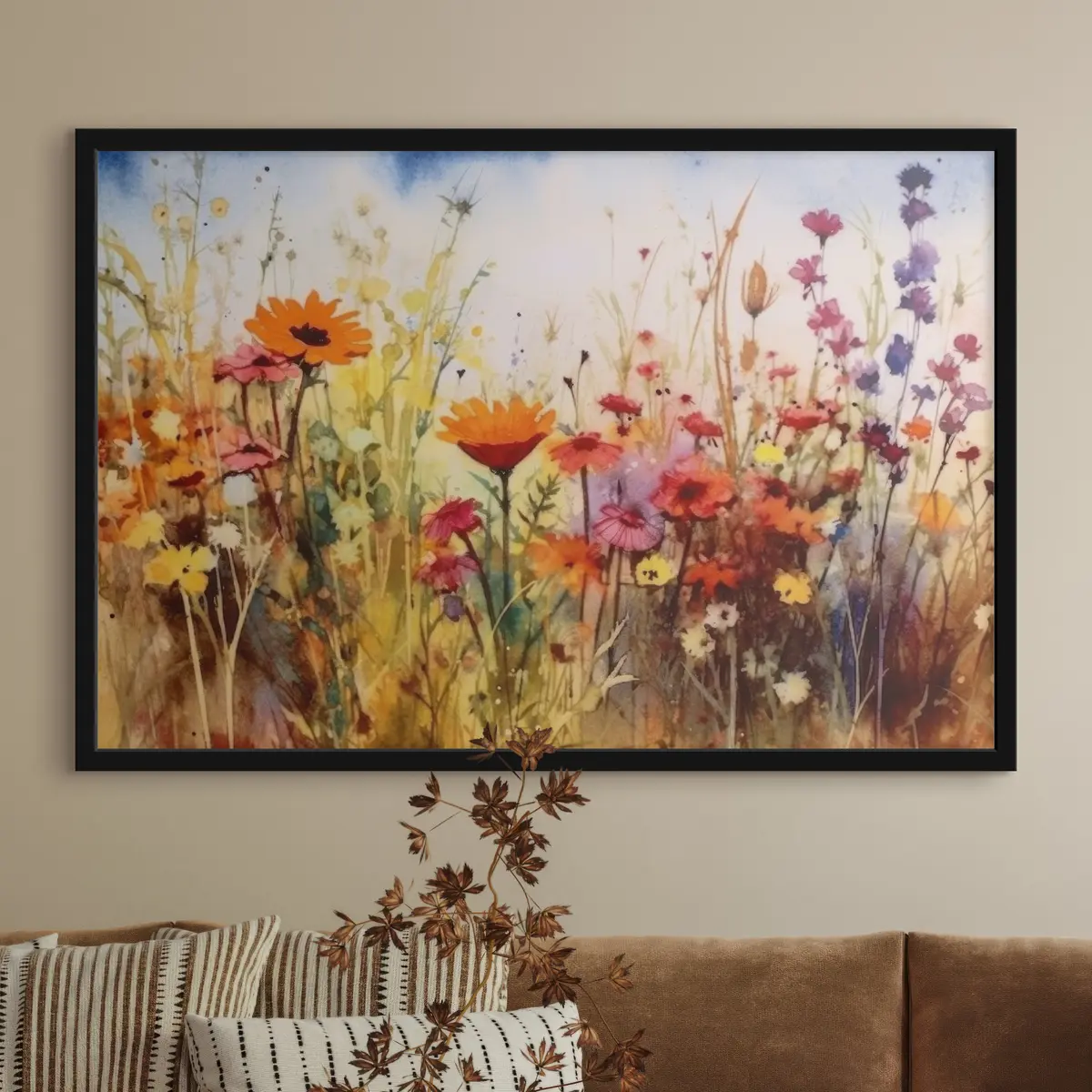 Poster Un giardino vibrante pieno di fiori in fiore f33666