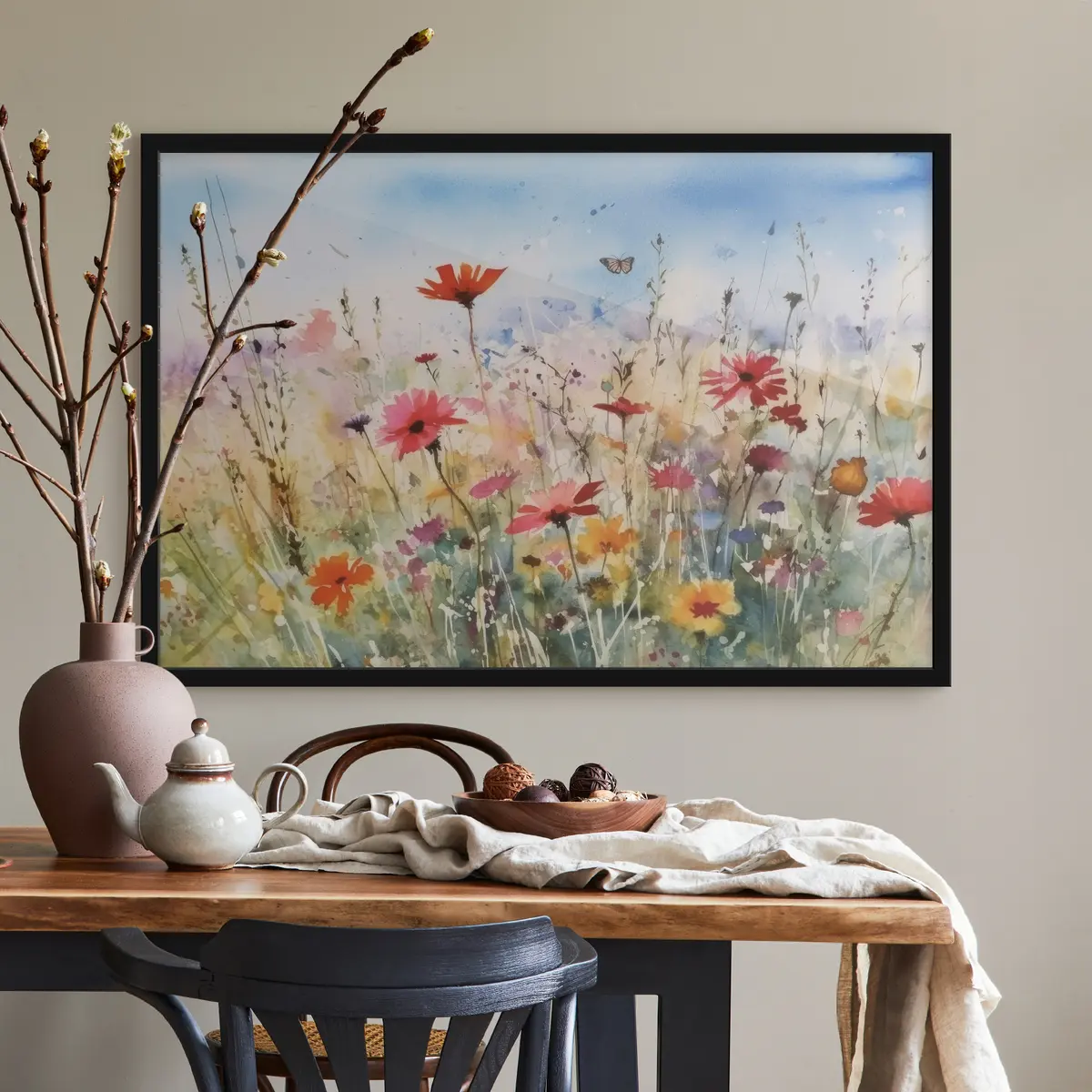 Poster Fiori di campo colorati in un prato soleggiato f33668