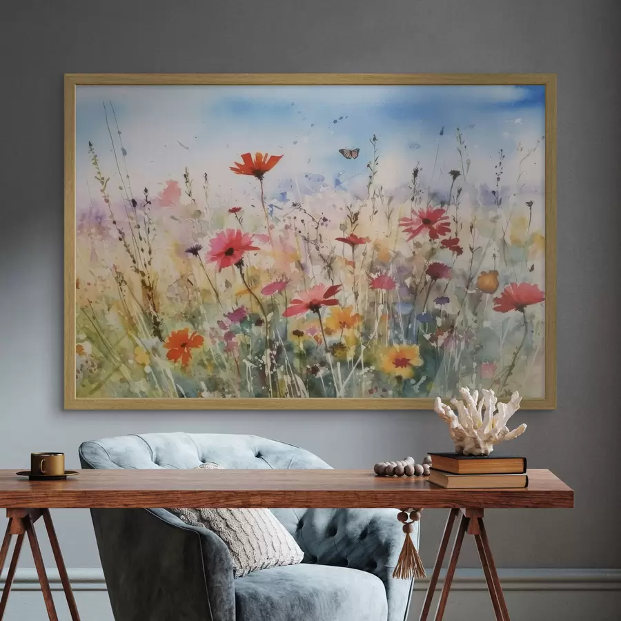 carta da parati Fiori di campo colorati in un prato soleggiato nr. f33668