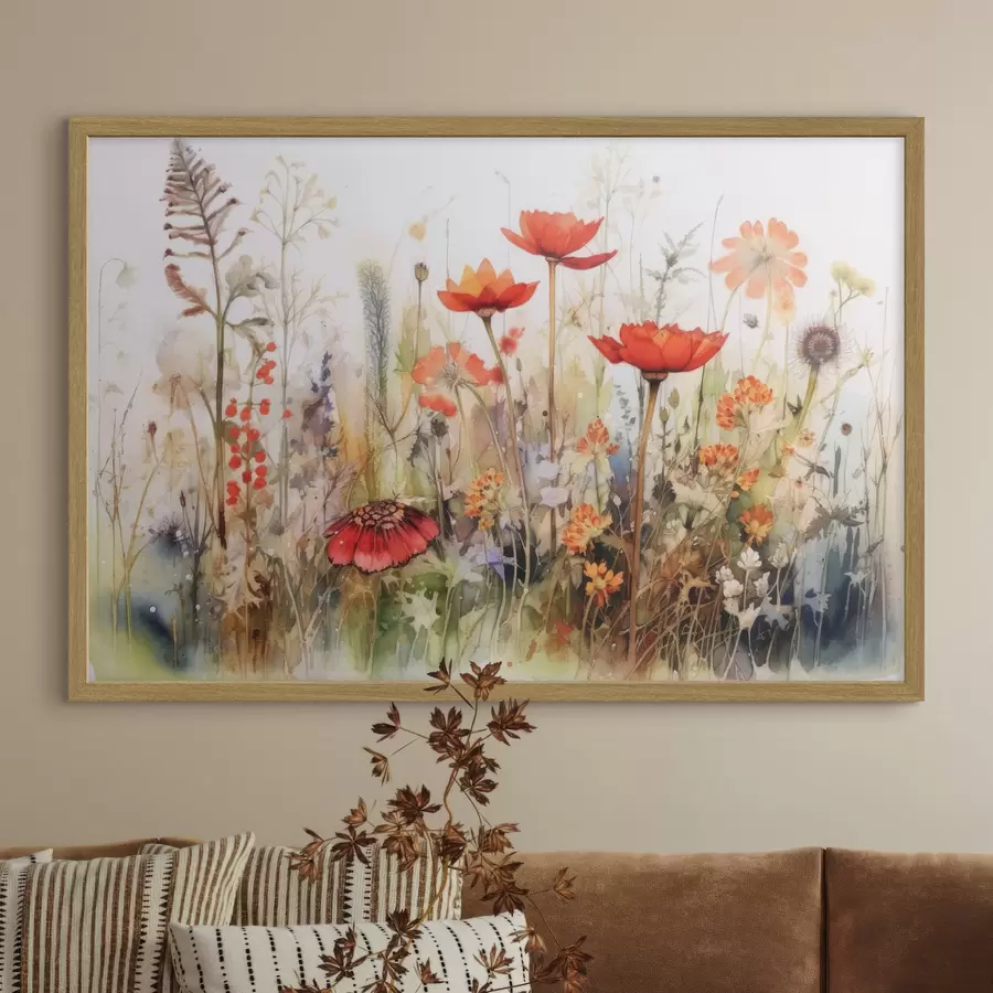 carta da parati Vibranti fioriture in morbide tonalità acquerellate nr. f33675