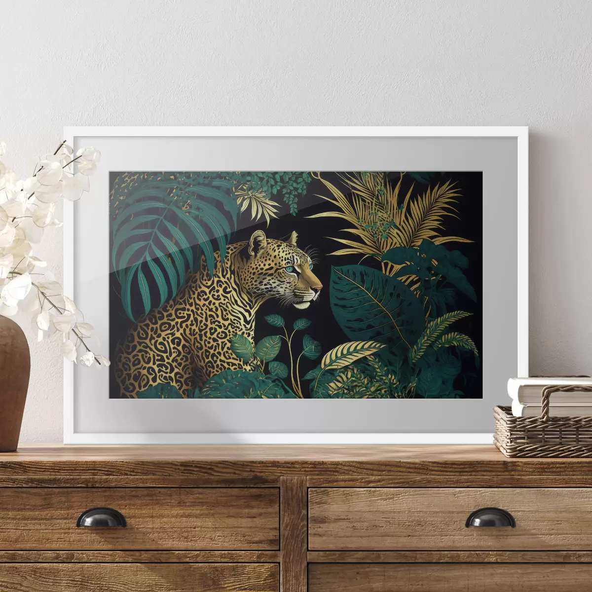 Poster Bellezza della giungla con un maestoso leopardo f33932