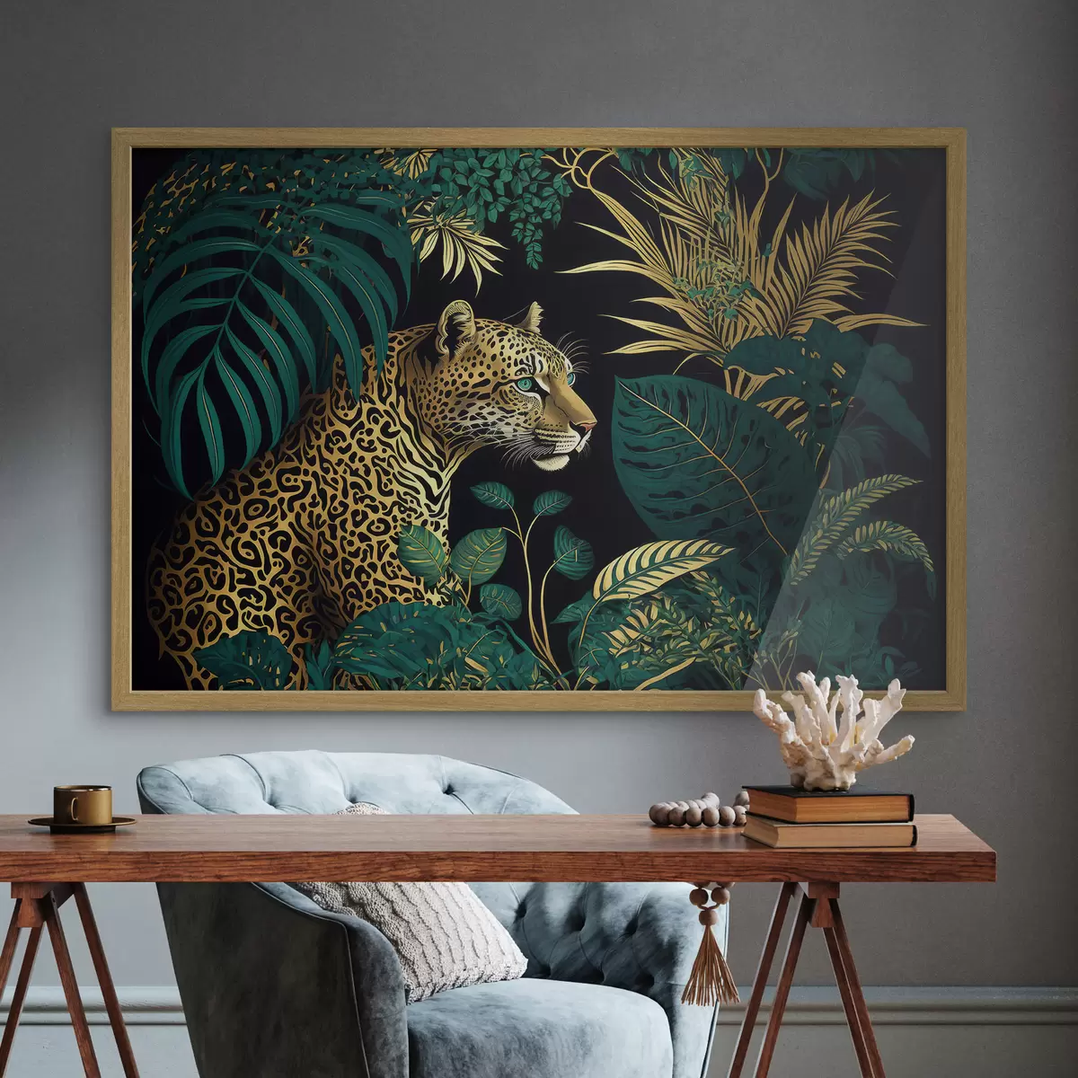Poster Bellezza della giungla con un maestoso leopardo f33932