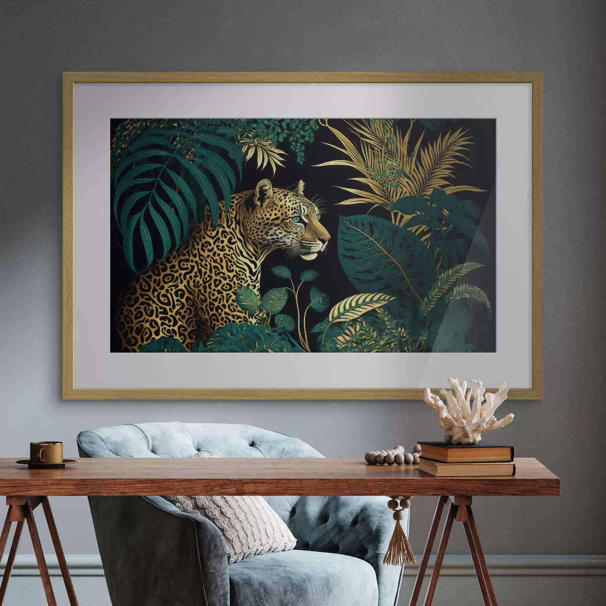 Poster Bellezza della giungla con un maestoso leopardo f33932