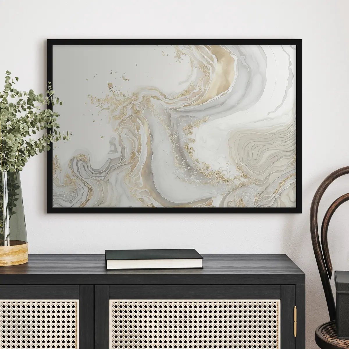 Poster Eleganti volute di colori tenui f34133