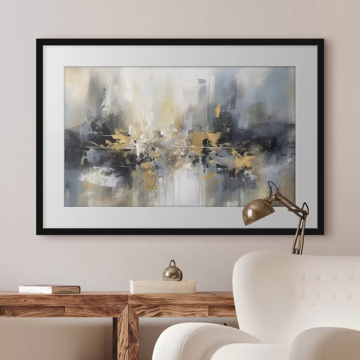 Poster Città in blu e ocra f34183