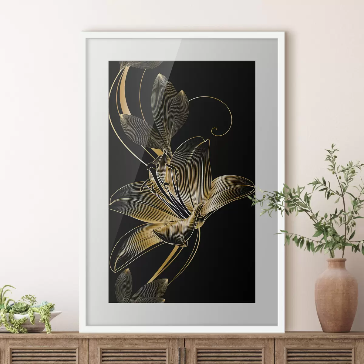 Poster Motivo senza cuciture con fiore di giglio f34437