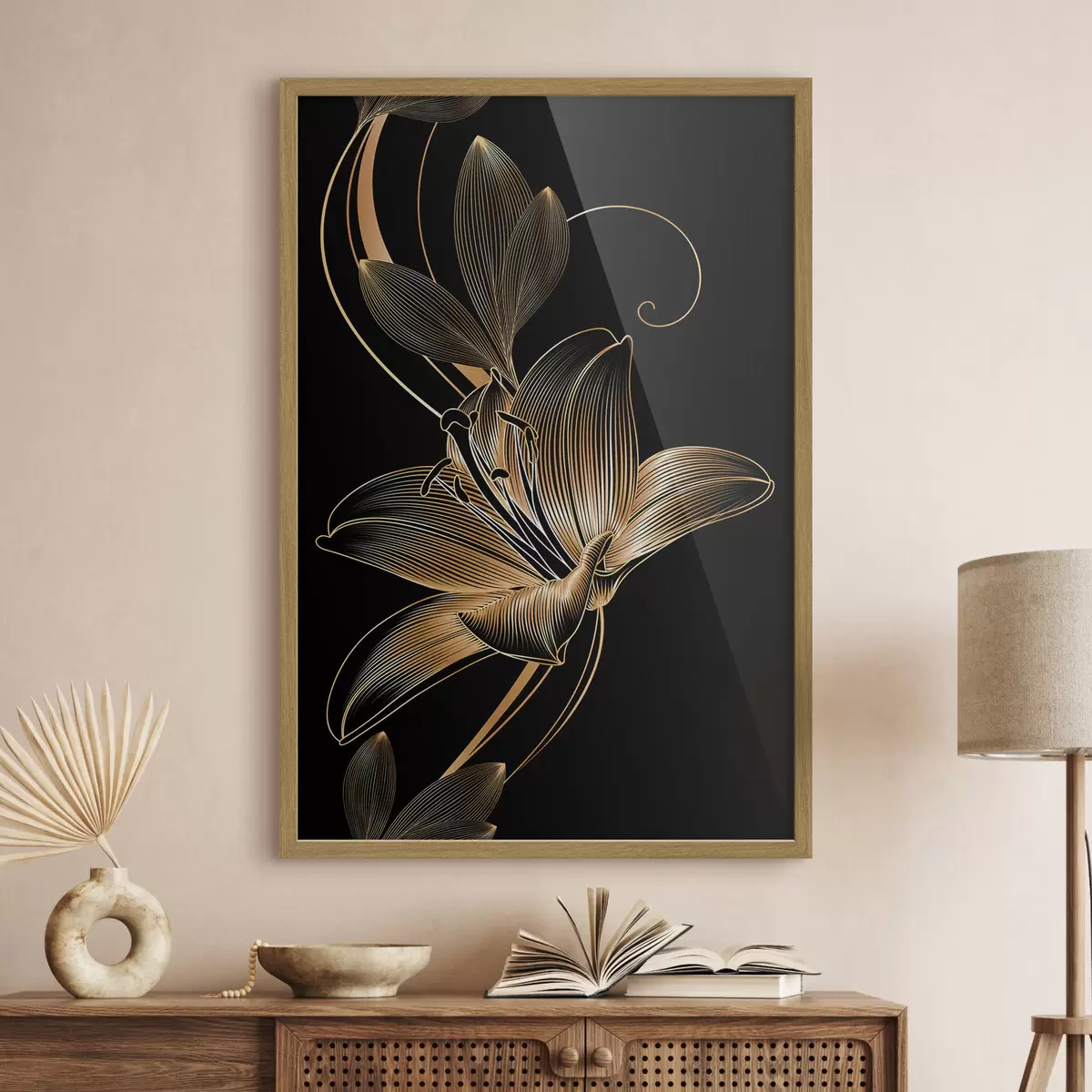 Poster Motivo senza cuciture con fiore di giglio f34437