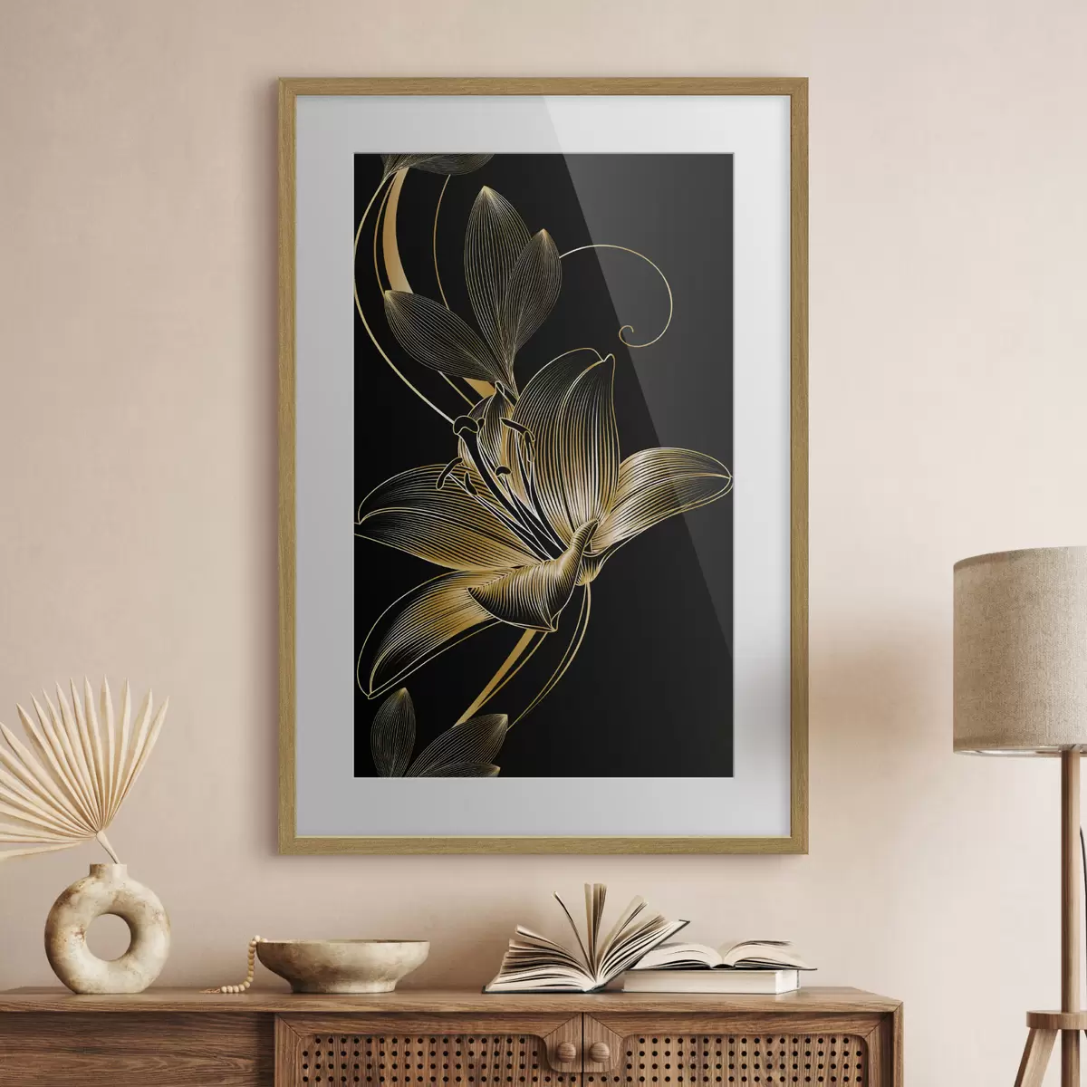 Poster Motivo senza cuciture con fiore di giglio f34437