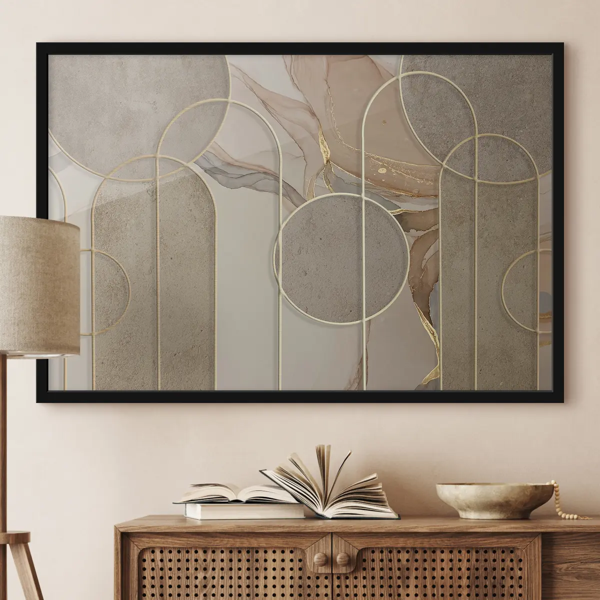 Poster Modelli geometrici e colori tenui si fondono f34773