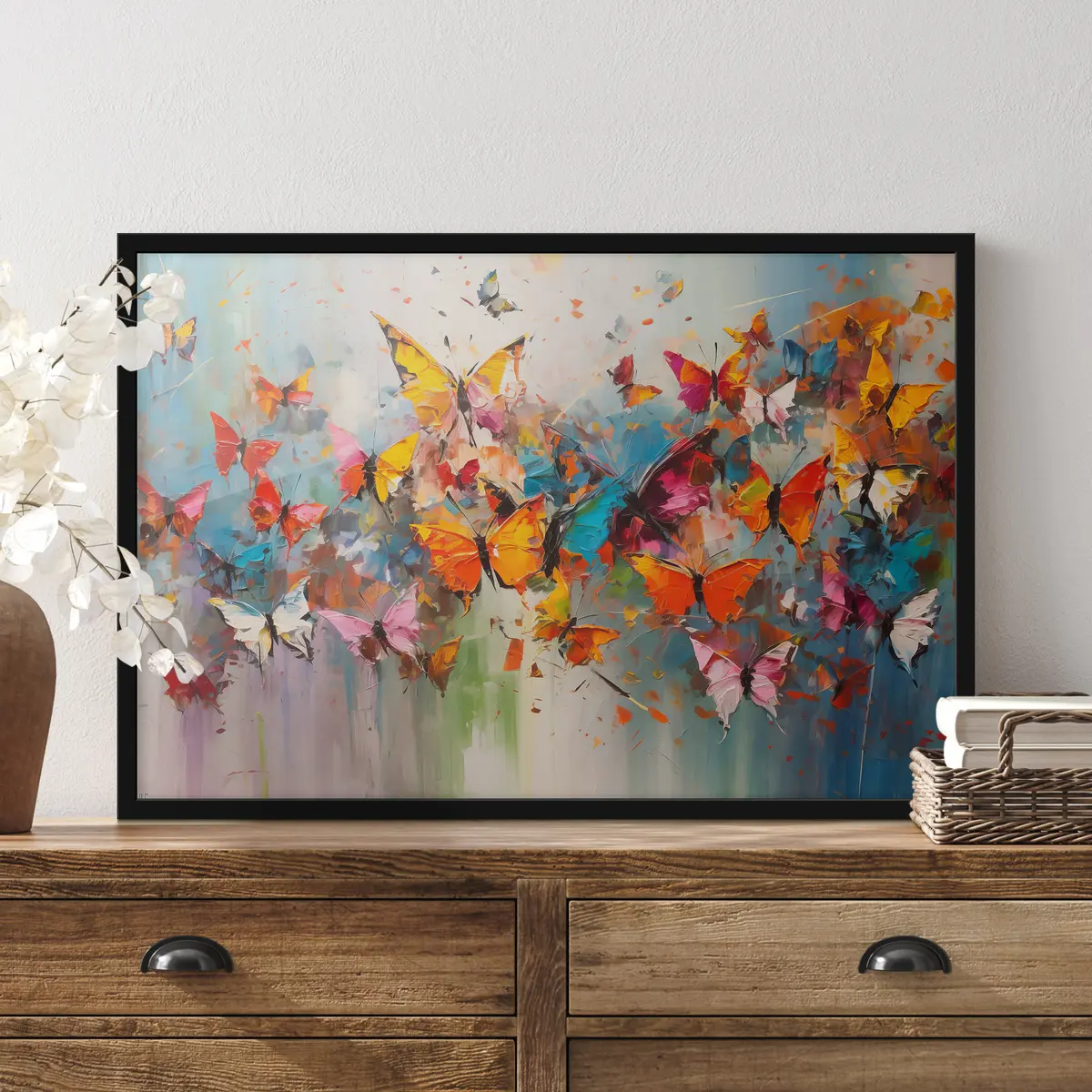 Poster Danza vibrante di farfalle colorate f35376