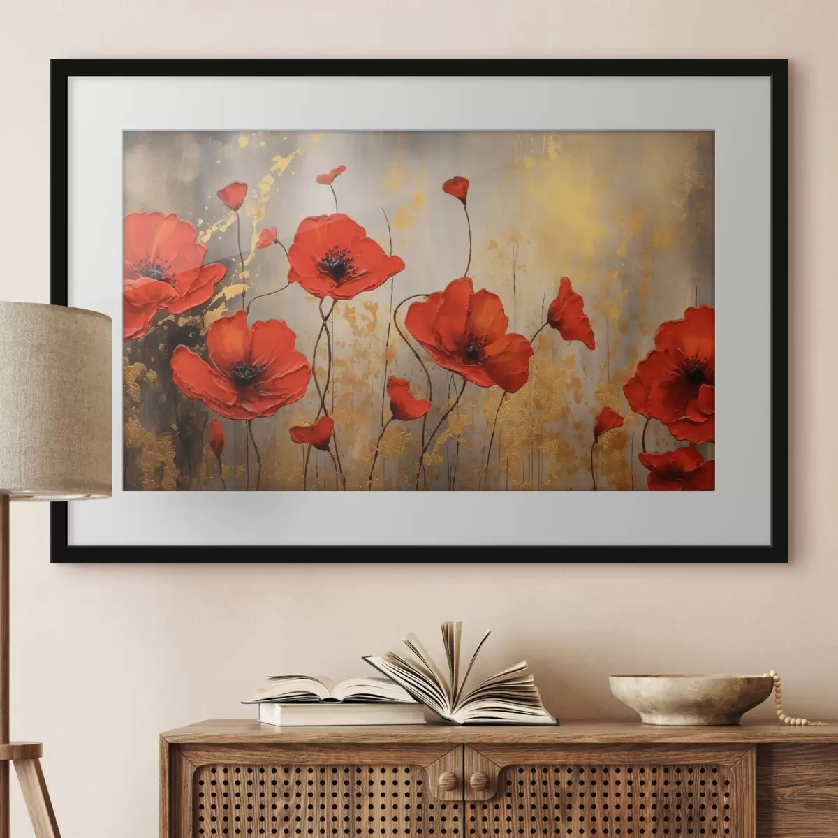 Poster Papaveri vibranti in fiore artistico f35515