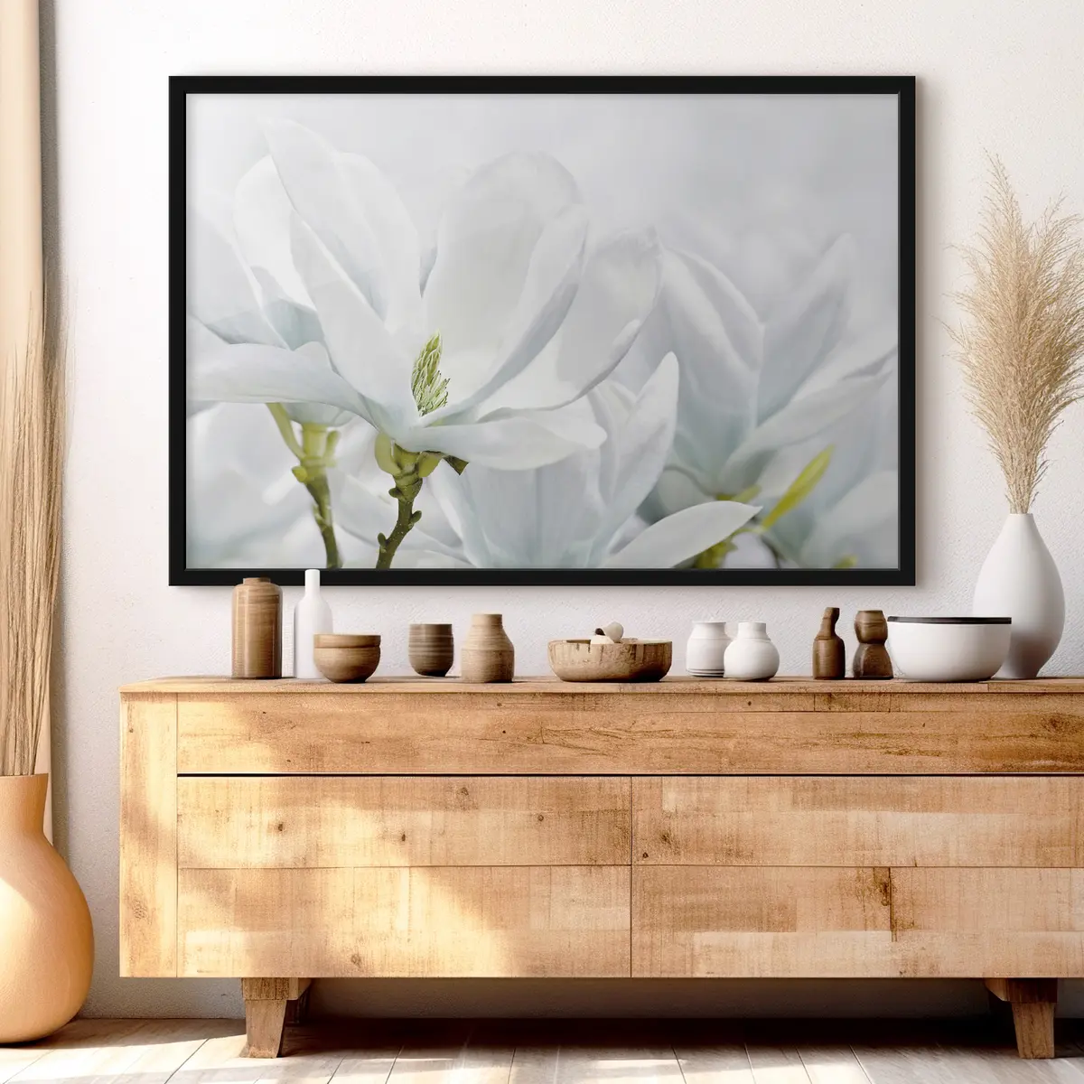 Poster Delicati petali bianchi in una luce soffusa f35784