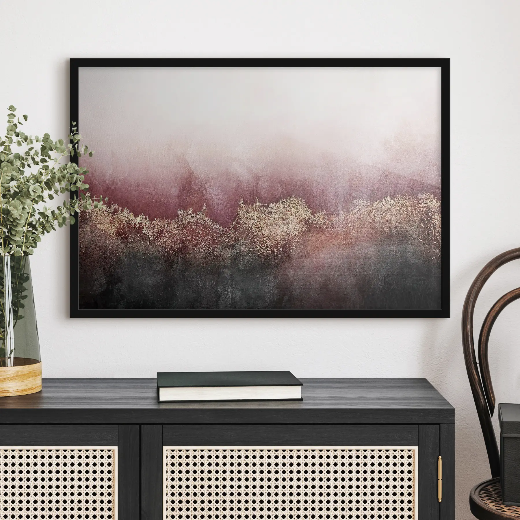 carta da parati Astrattismo nei colori bordeaux e nero nr. f35844