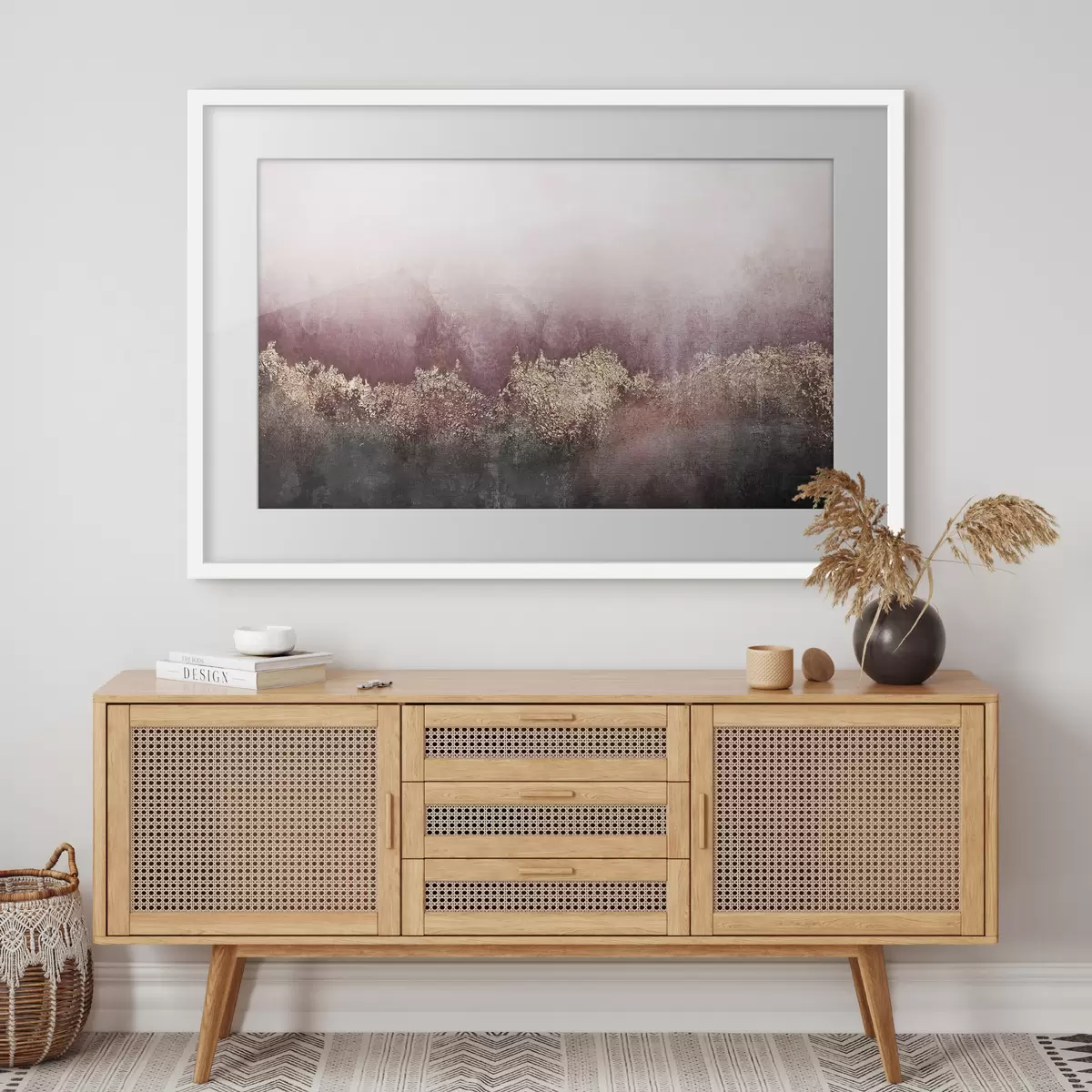 Poster Astrattismo nei colori bordeaux e nero f35844