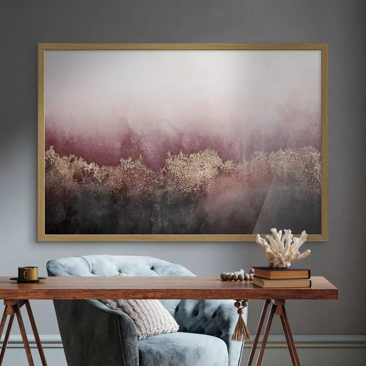 Poster Astrattismo nei colori bordeaux e nero f35844