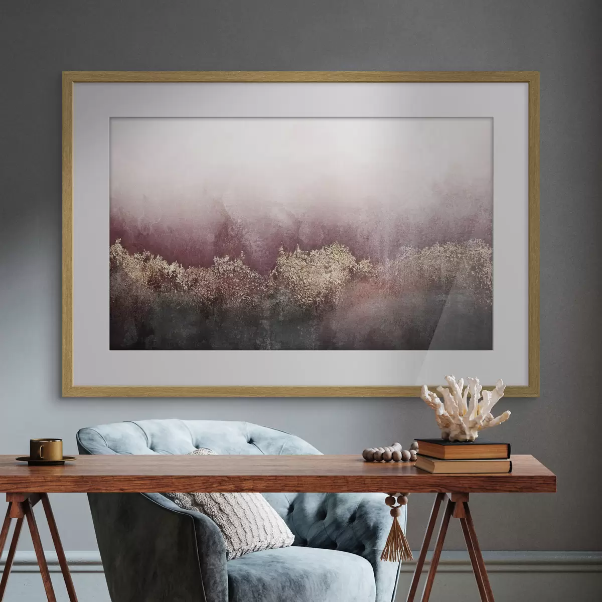 Poster Astrattismo nei colori bordeaux e nero f35844