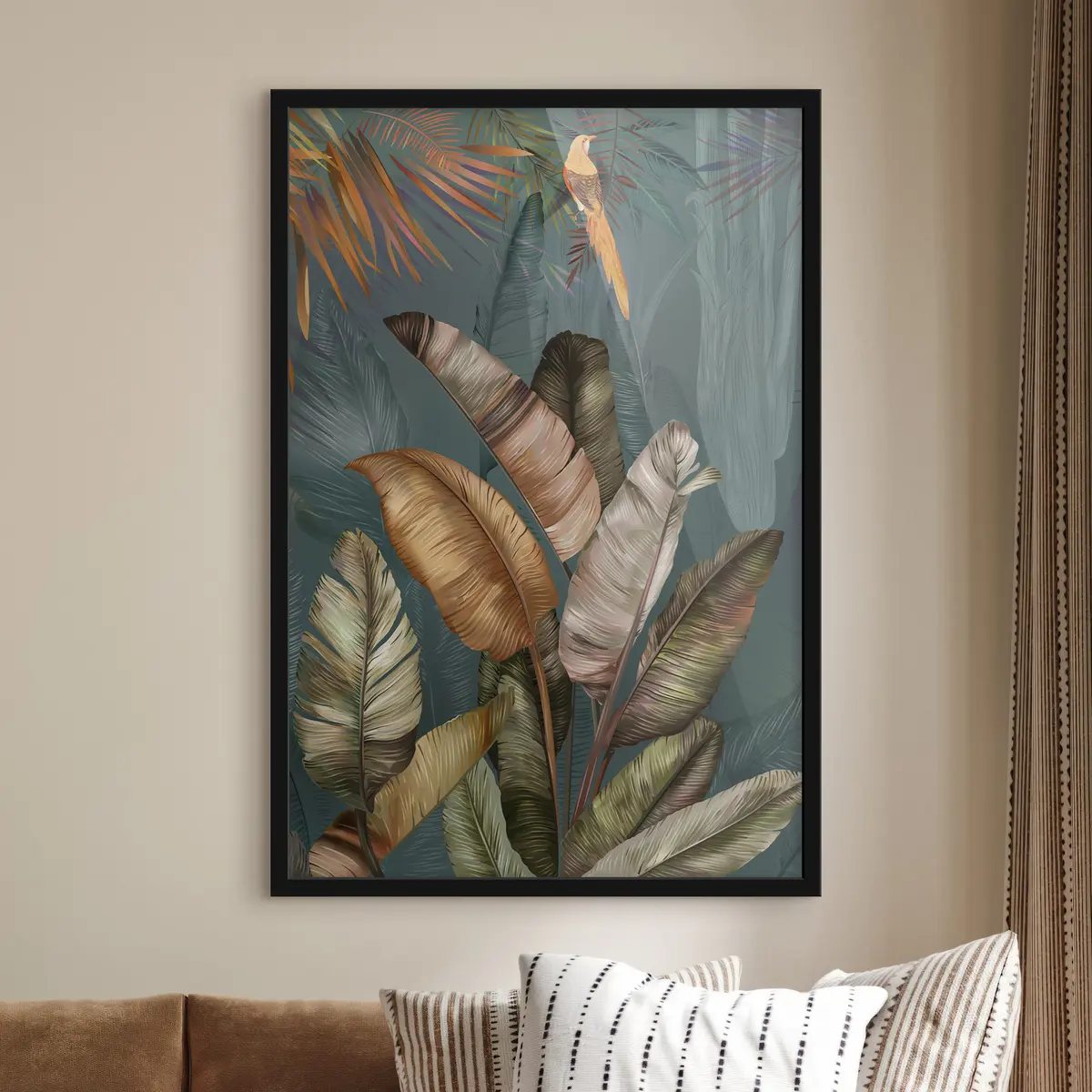 Poster Foglie tropicali dalle tonalità vivaci f35860