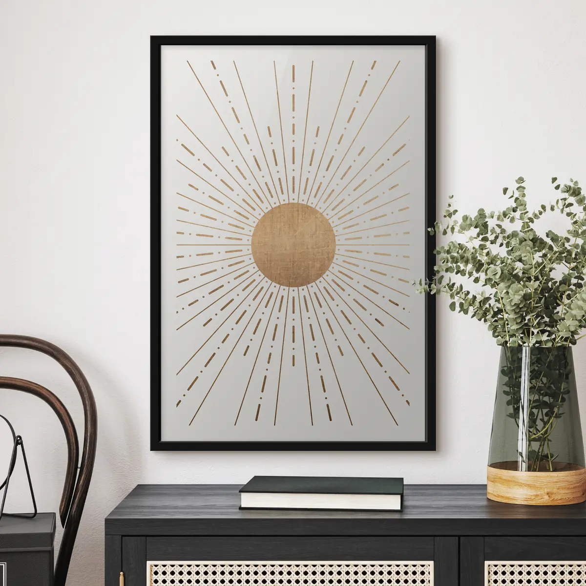 Poster Raggi radianti che abbracciano il globo centrale f35879