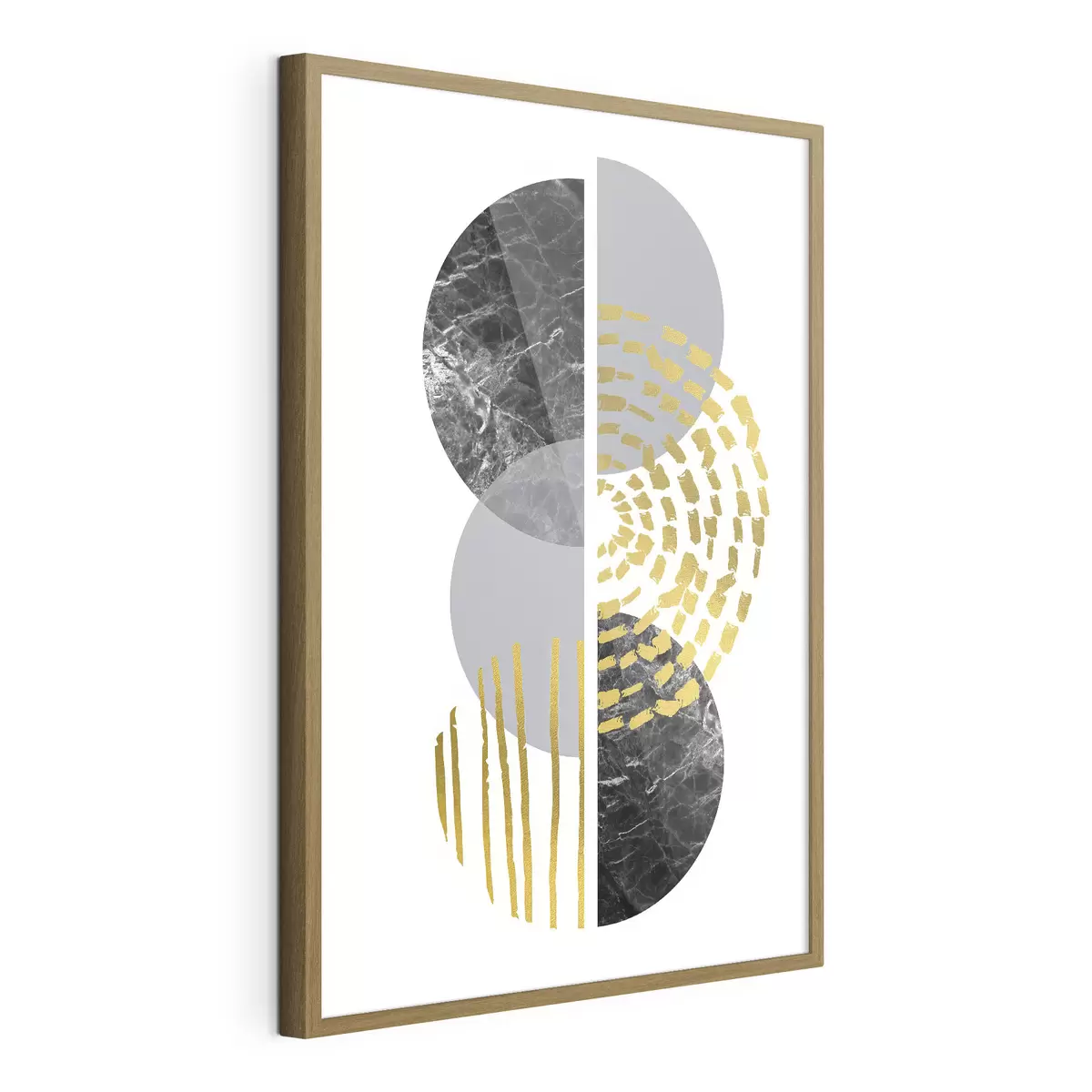 Poster Grafica astratta da parete nei colori bianco, grigio e nero f35942