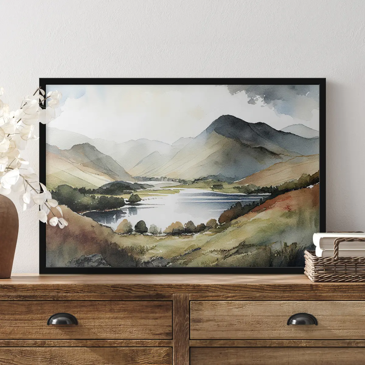 Poster Paesaggio sereno con acque tranquille f36018