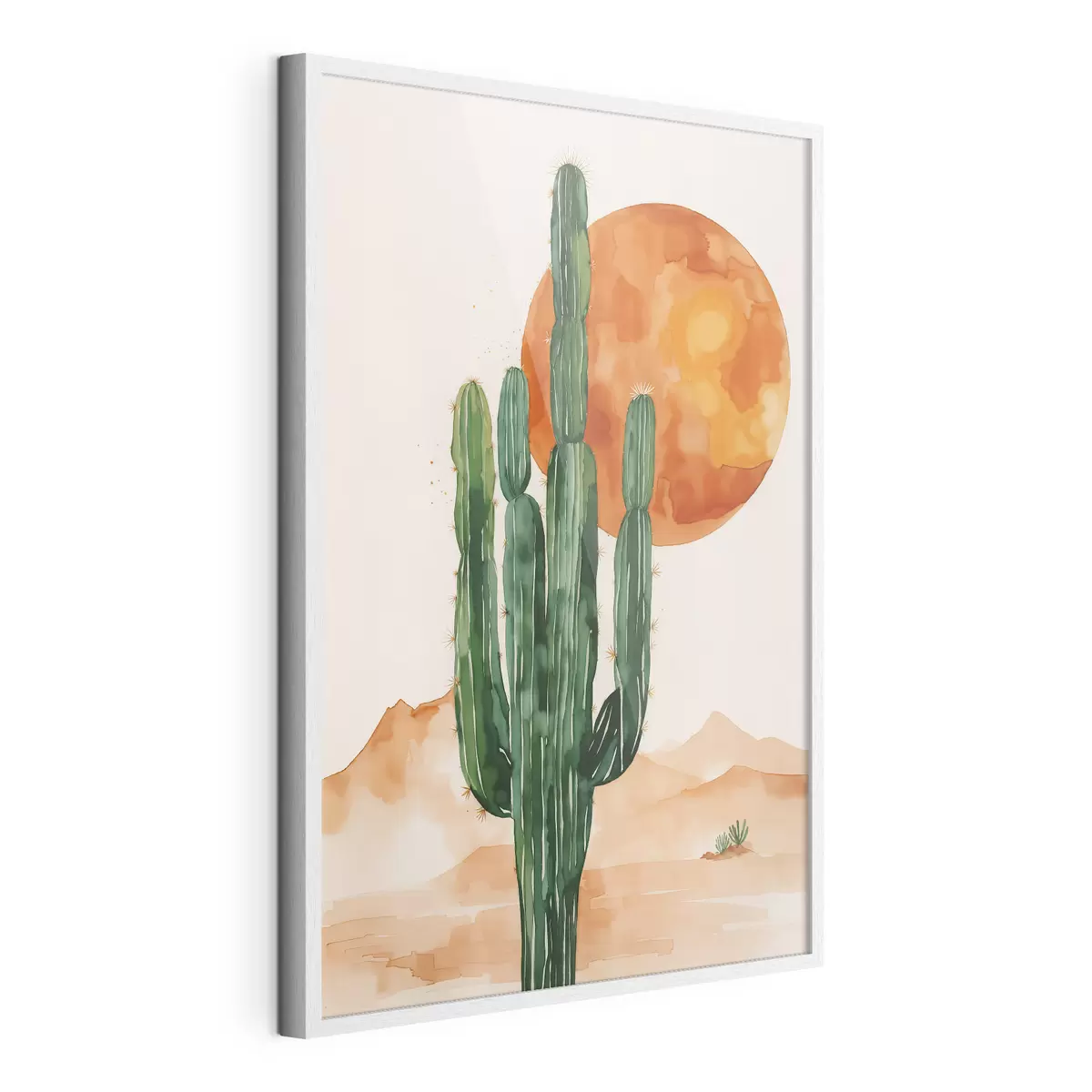 Poster Sagoma di cactus contro un tramonto vibrante f36269