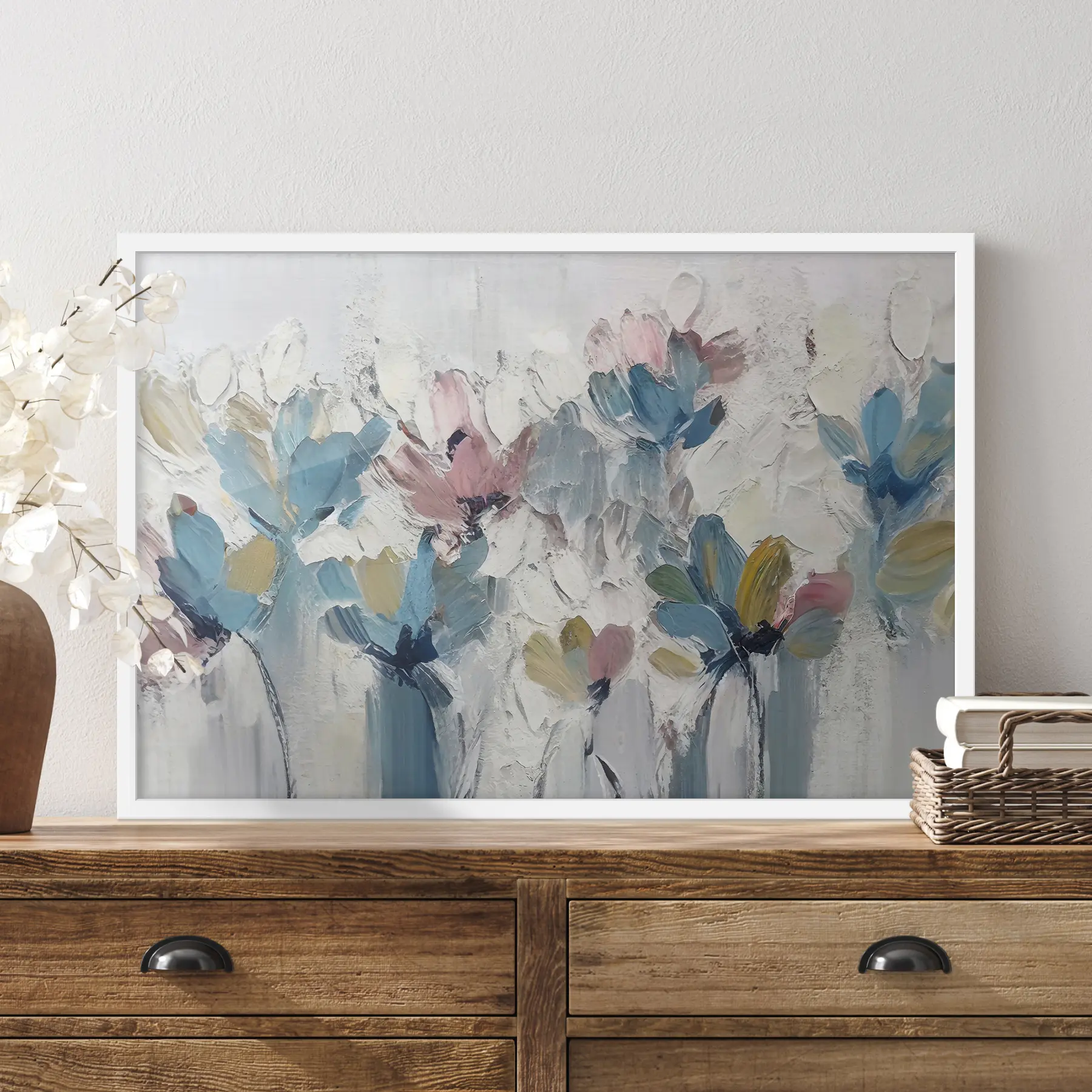carta da parati Bouquet blu e rosa nr. f36195