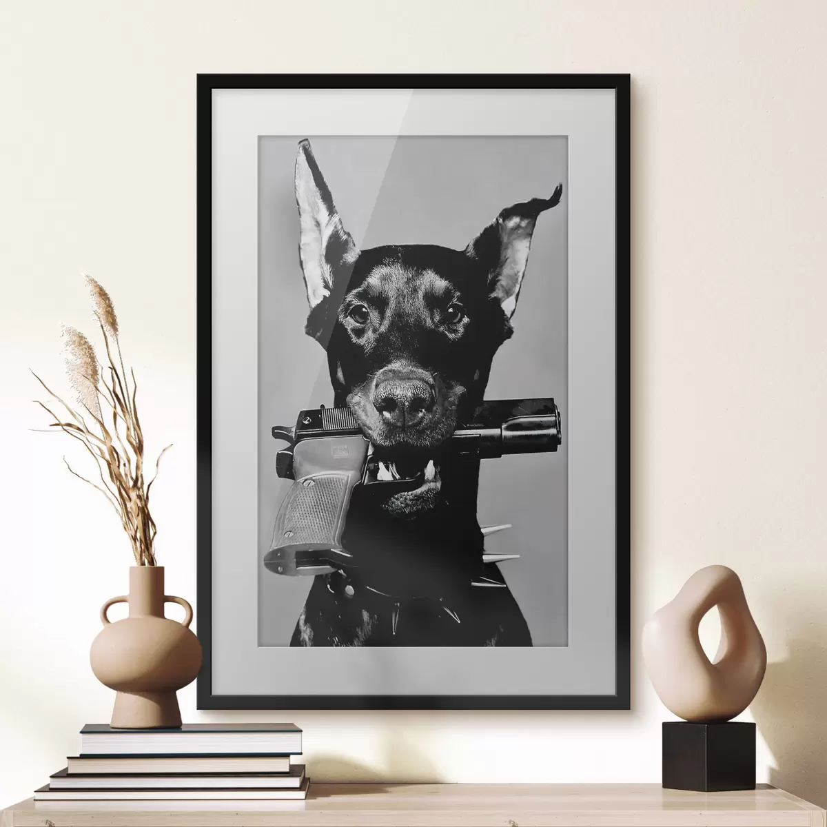 Poster Dobermann in bianco e nero f36177