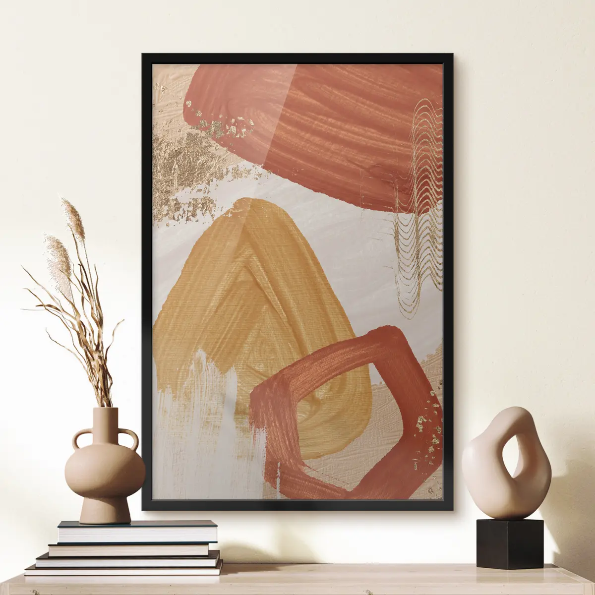 Poster Vibrante composizione astratta dalle tonalità calde f36147