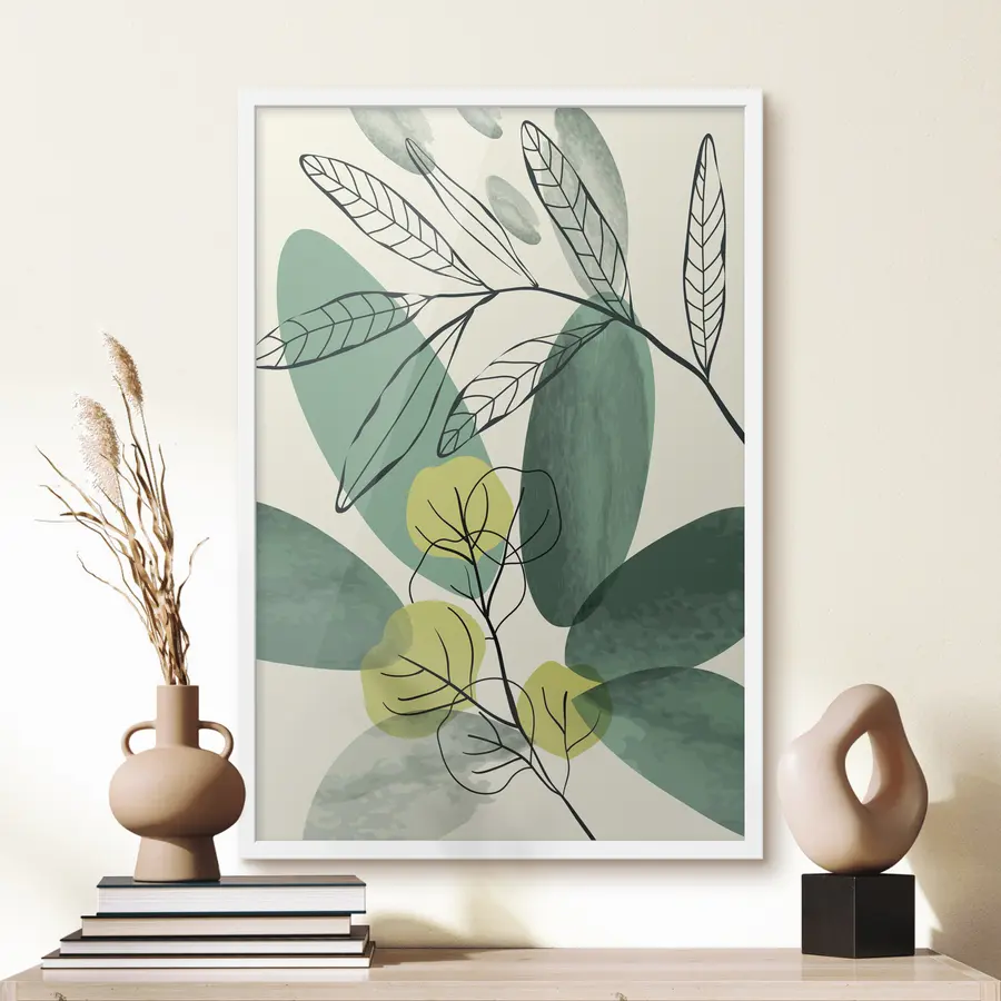carta da parati Disegno astratto di foglie ispirato alla natura nr. f36106