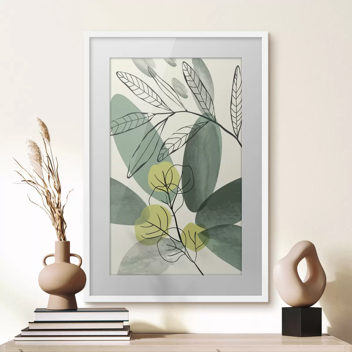 Poster Disegno astratto di foglie ispirato alla natura f36106