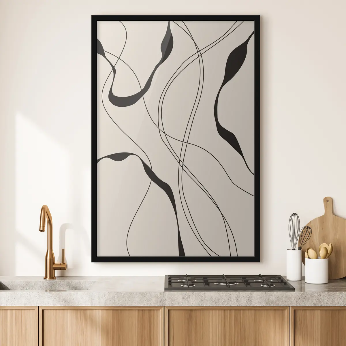 Poster Linee fluide su uno sfondo morbido f36043