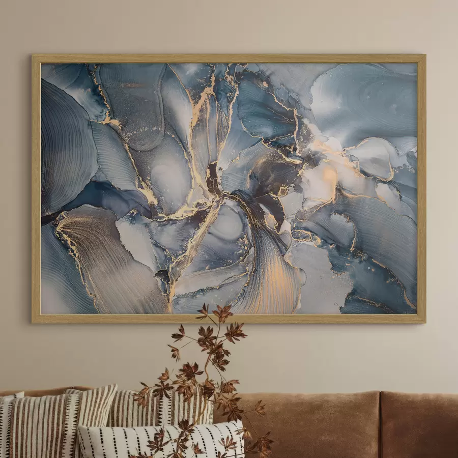 carta da parati Eleganti volute di blu e beige nr. f36042
