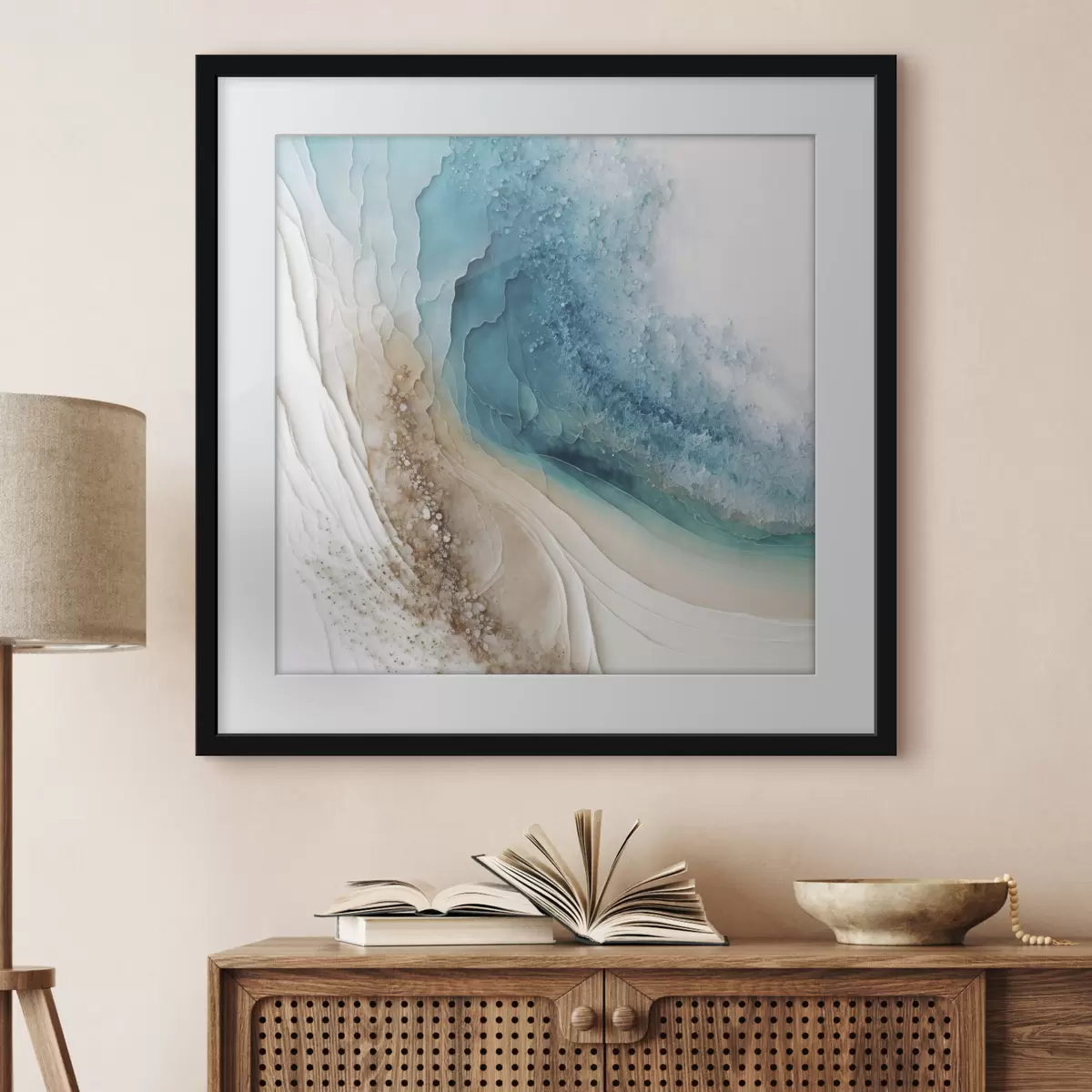 Poster Onde serene incontrano coste delicate f36029