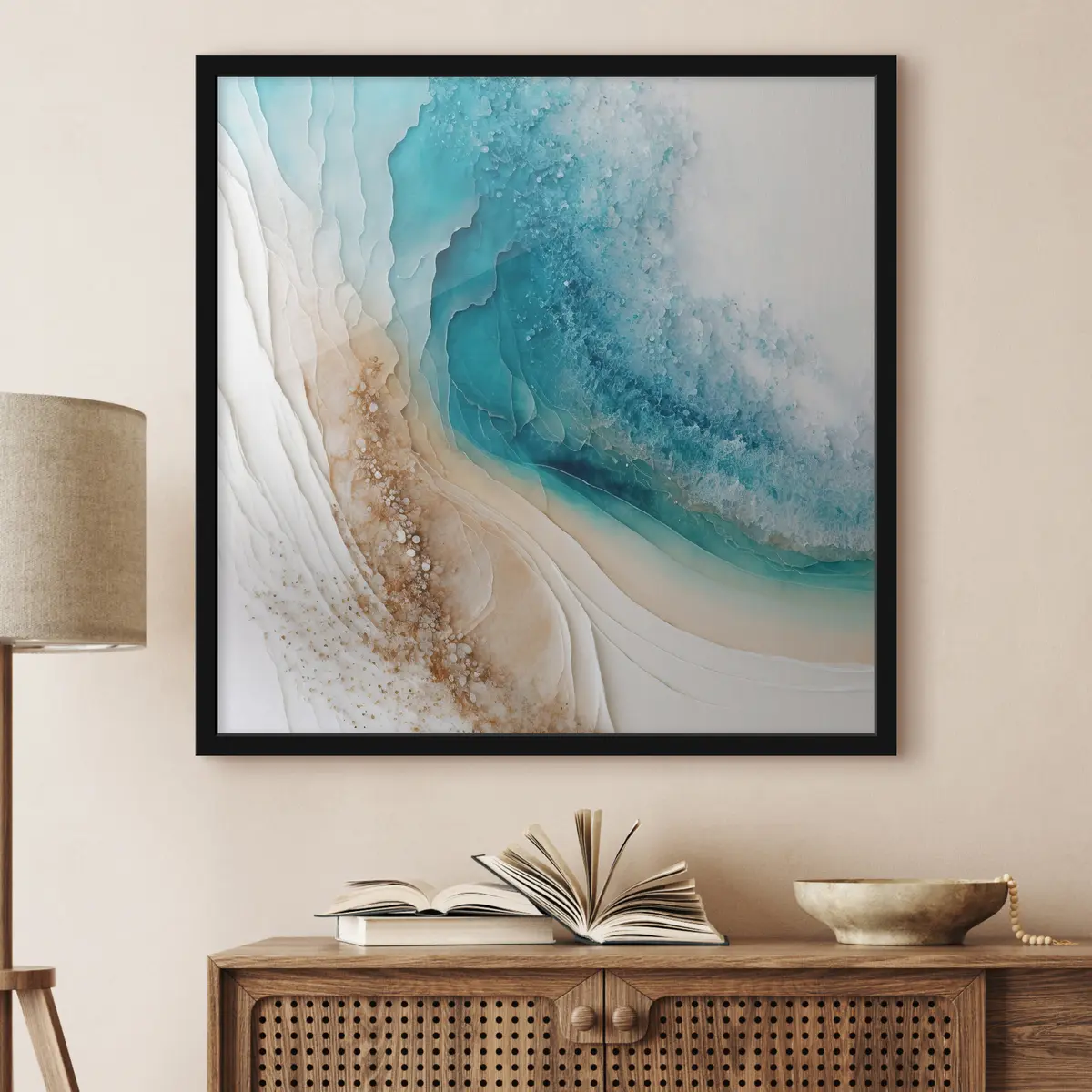 Poster Onde serene incontrano coste delicate f36029